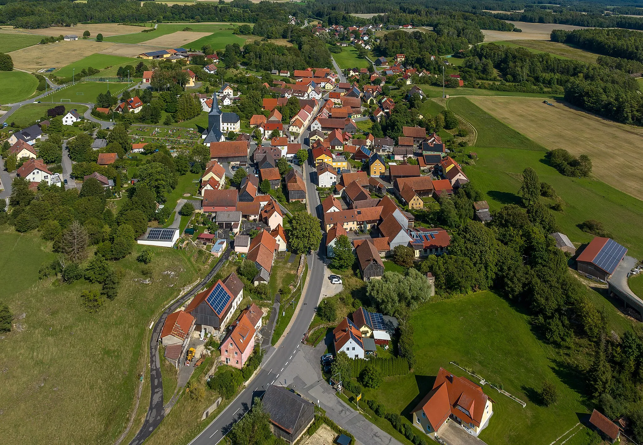 Photo showing: Steinfeld in Franconian Switzerland , aerial view.