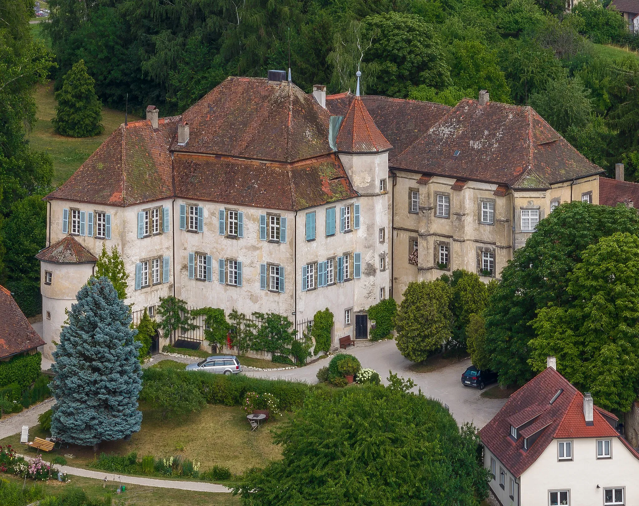 Photo showing: Aerial view of the castle in Pretzfeld