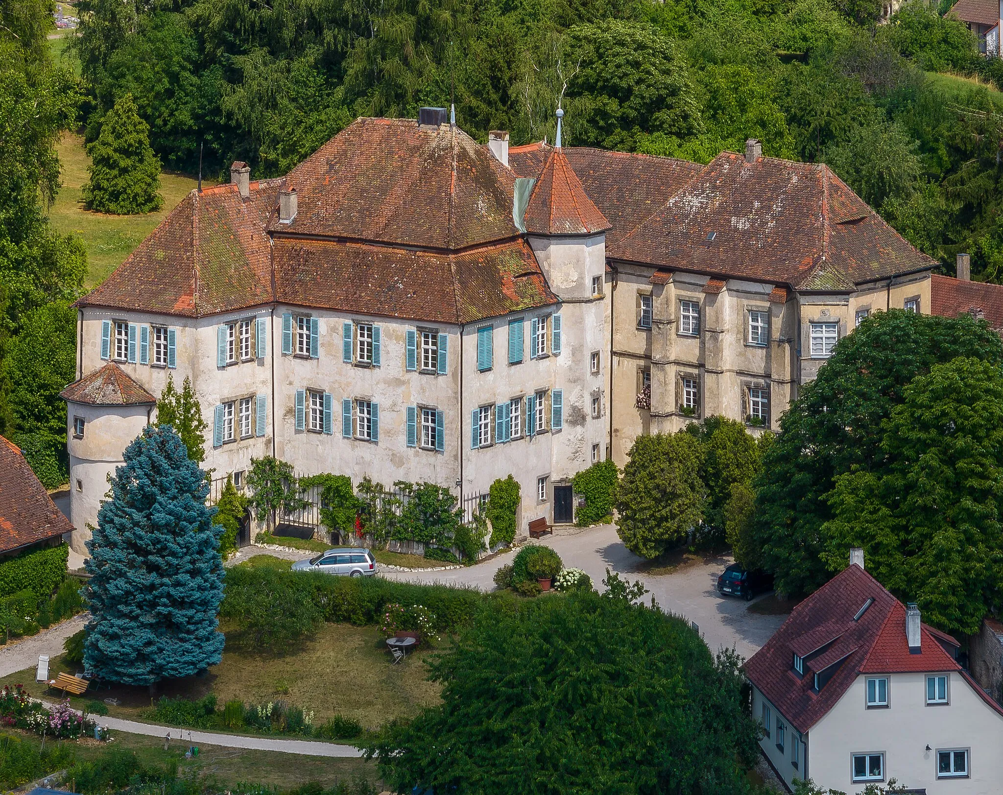 Photo showing: Aerial view of the castle in Pretzfeld