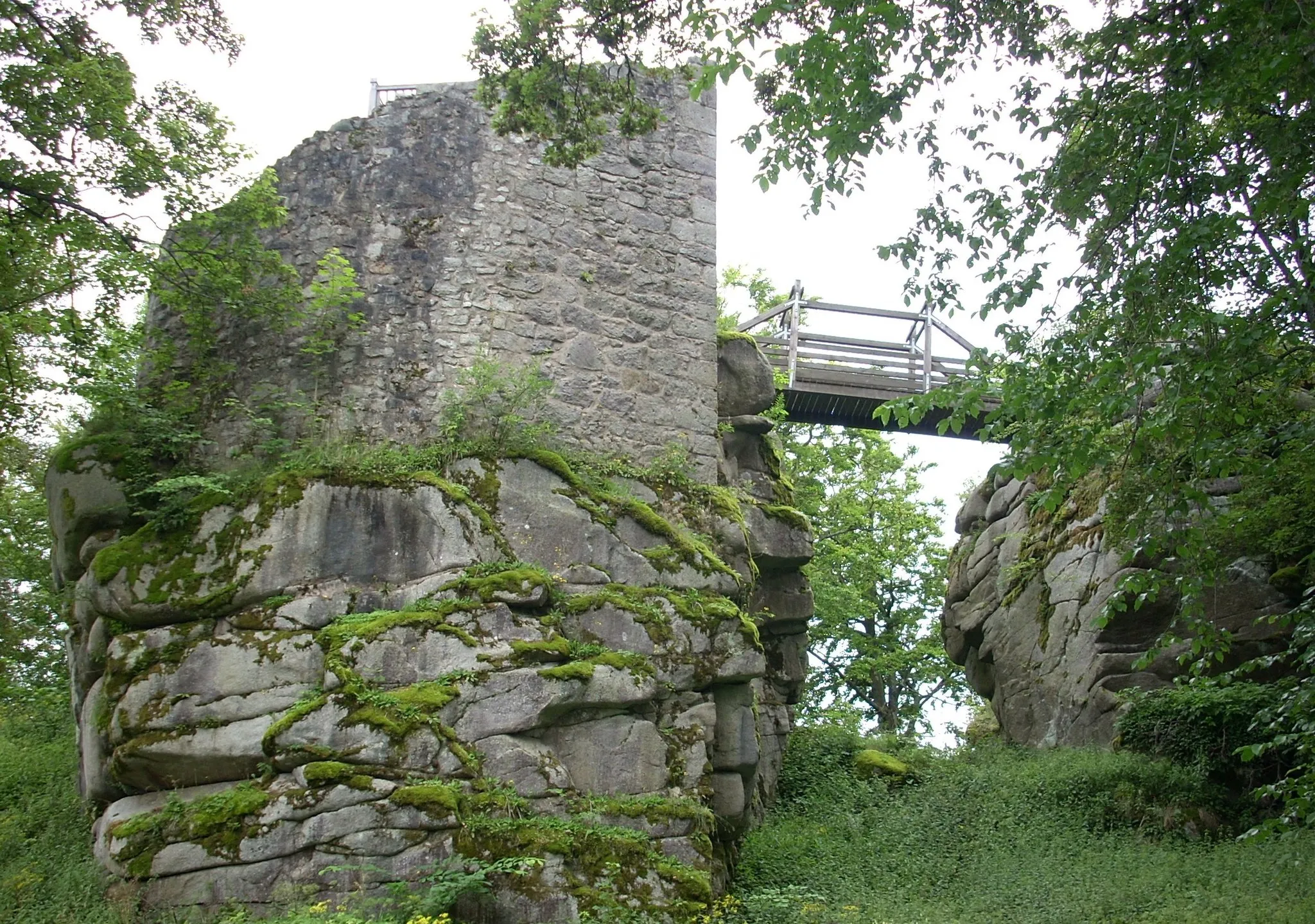 Photo showing: remains of the donjon of castle Schellenberg near Floß / Germany