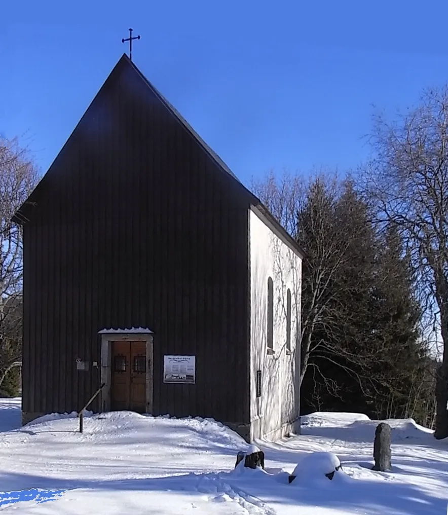 Photo showing: Die Kirche der ehemaligen Ortschaft Hurkenthal / Hůrka im Böhmerwald