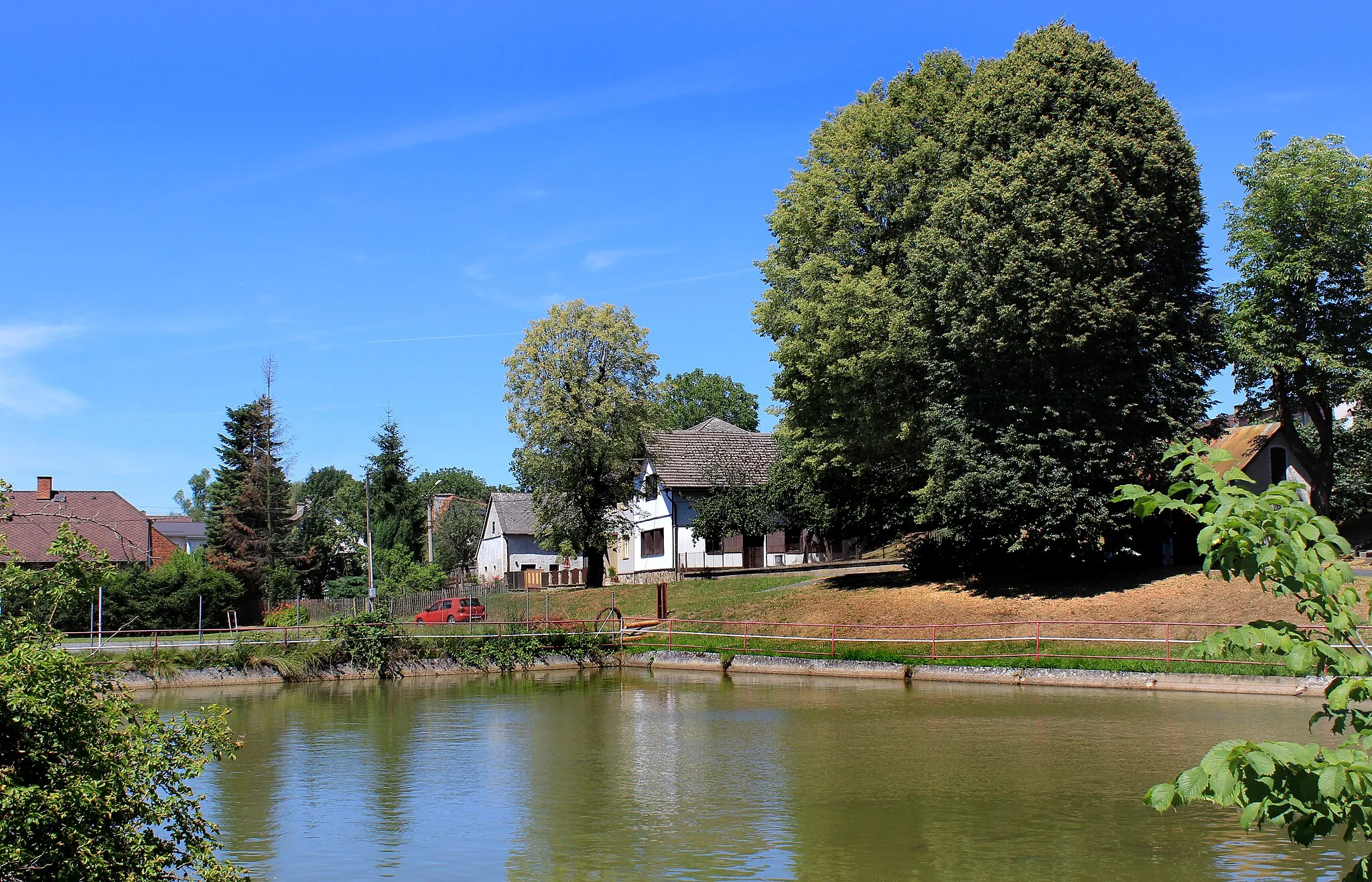 Photo showing: Common pond in Vlkanov, Czech Republic.