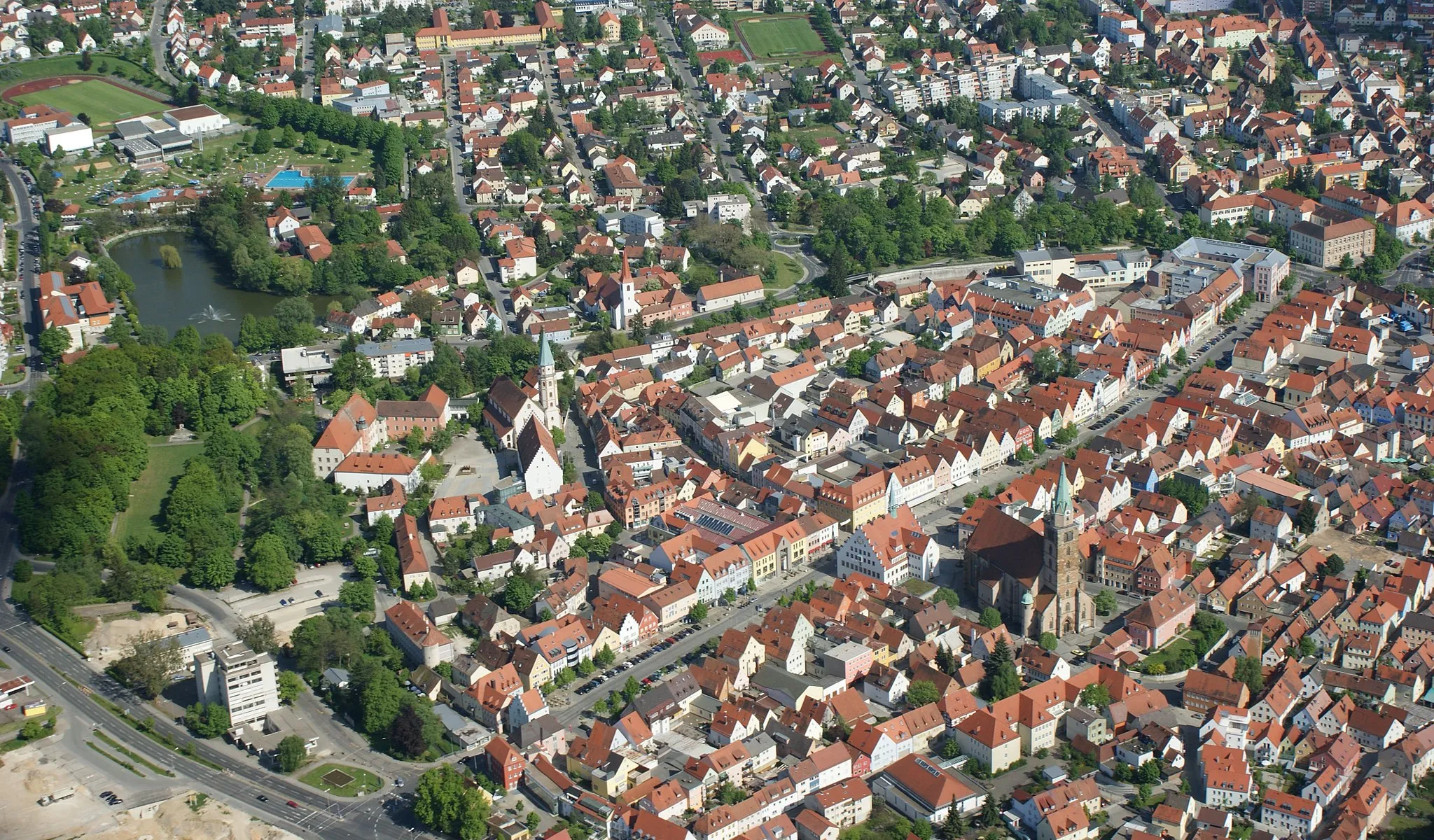 Photo showing: Neumarkt in der Oberpfalz from above