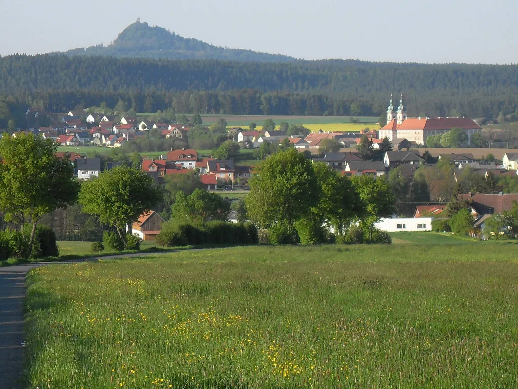 Photo showing: The Kloster Speinshart with the Rauher Kulm behind it.