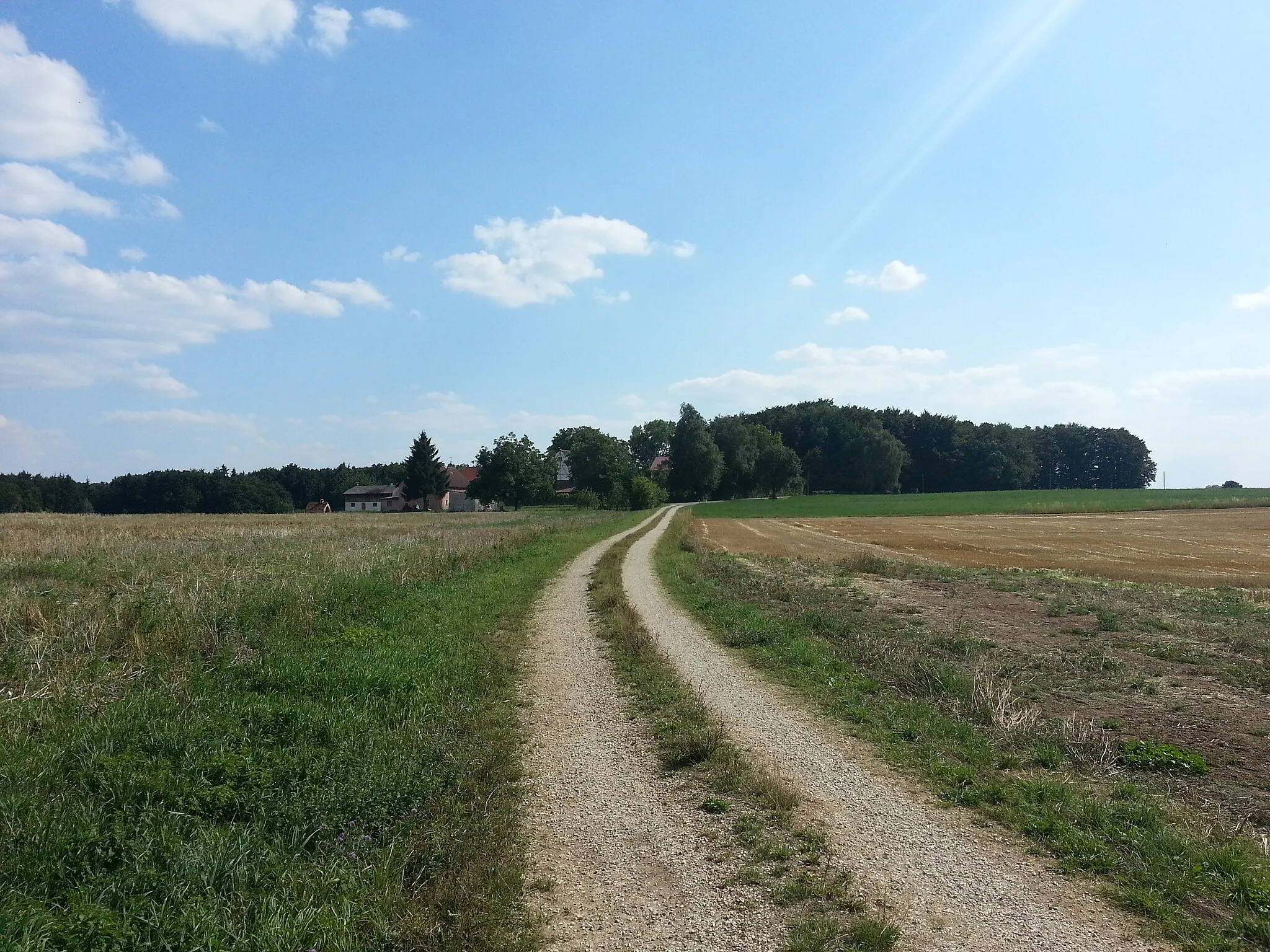 Photo showing: Blick auf den Ortsteil Kellerhof - aus Richtung Willenhofen kommend