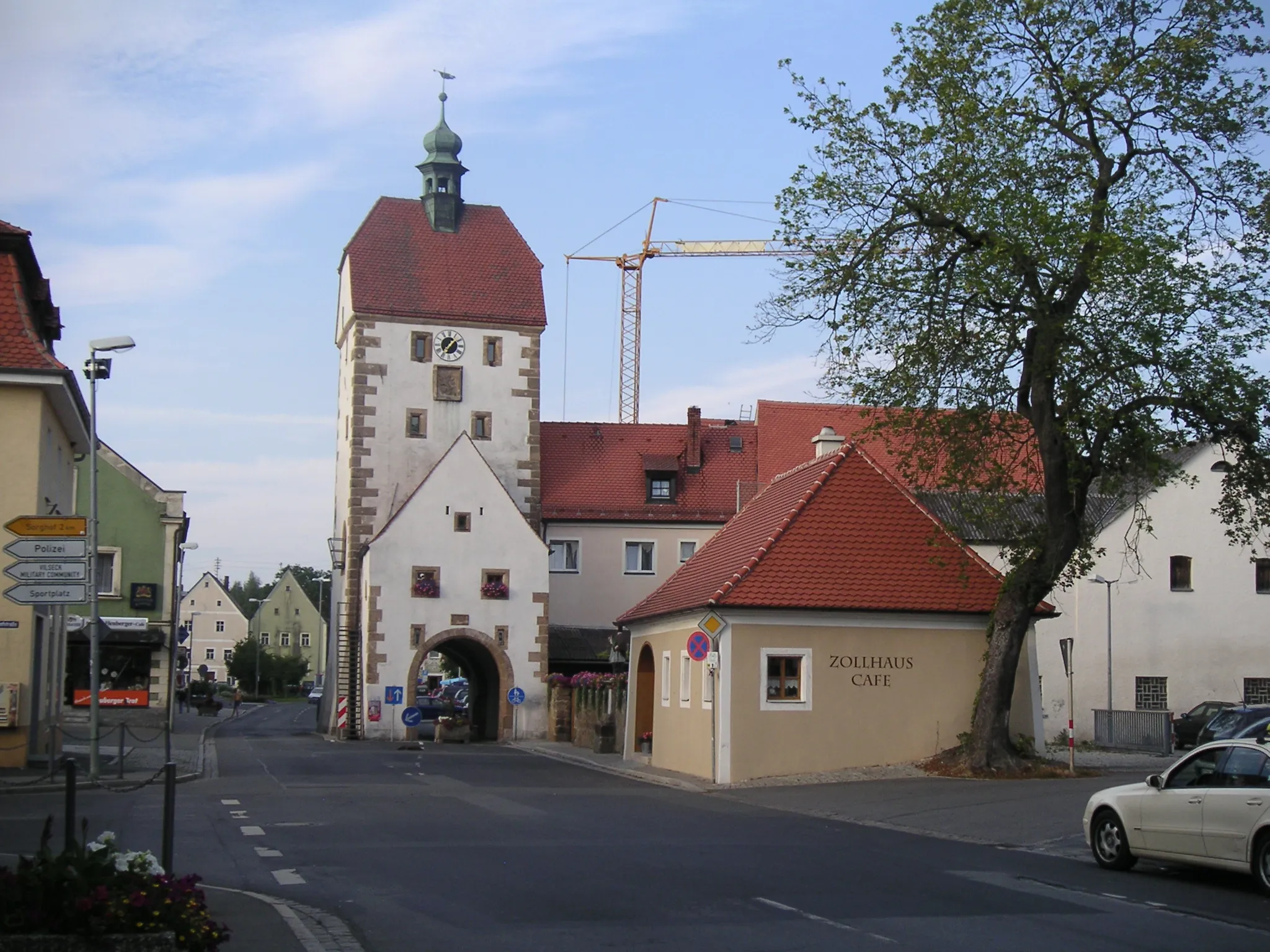 Photo showing: Vogelturm in Vilseck, der das Türmermuseum beherbergt - Südseite.