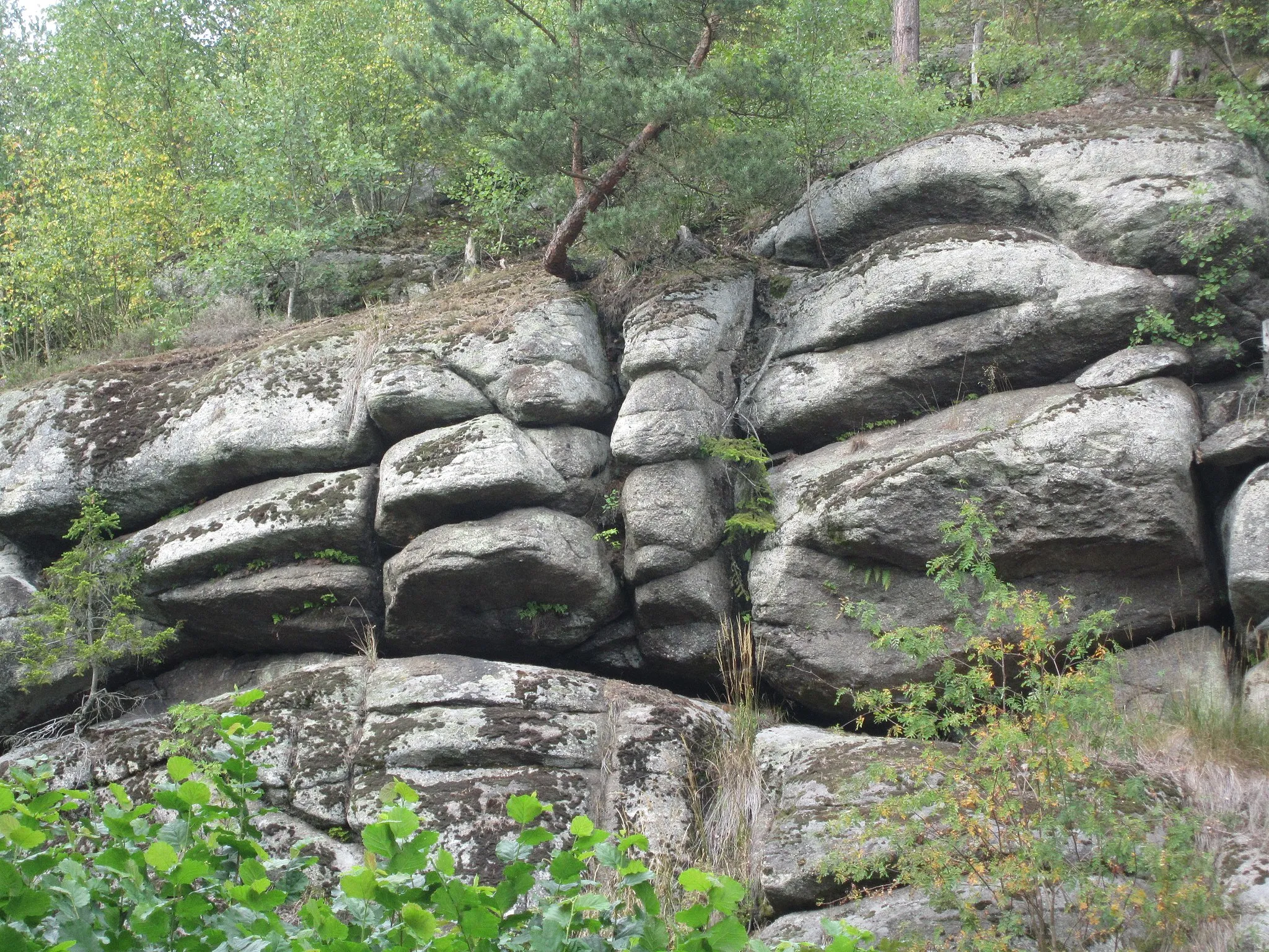 Photo showing: Spheroidal weathering:"Woolbag"-Rocks in the Eger Valley Natural Reserve near Neuhaus