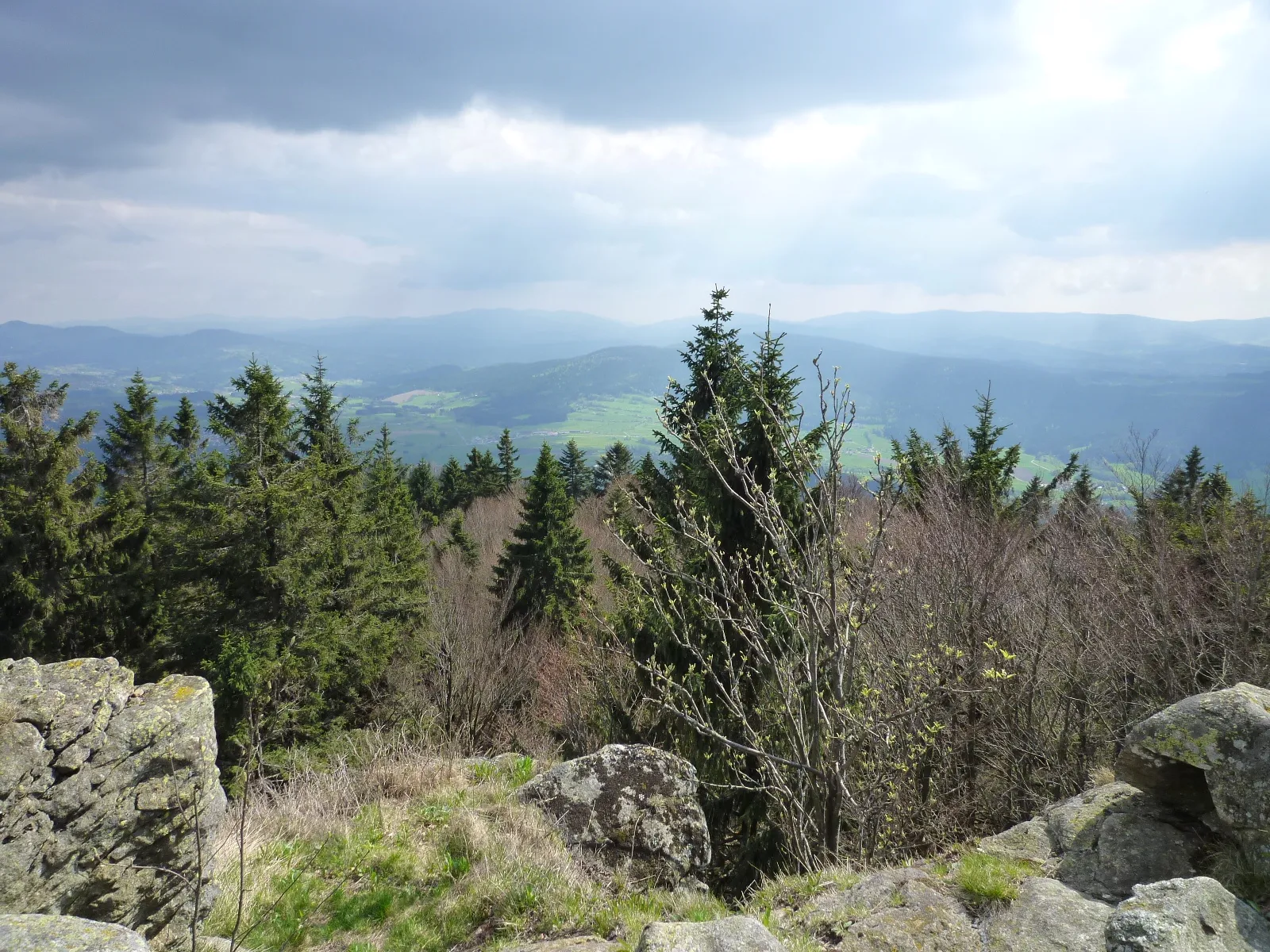 Photo showing: Blick über die Gipfelfelsen des Riedelstein. Der Riedelstein gehört zu den Geotopen der Gemeinde Arrach mit der Nr. 372R017.