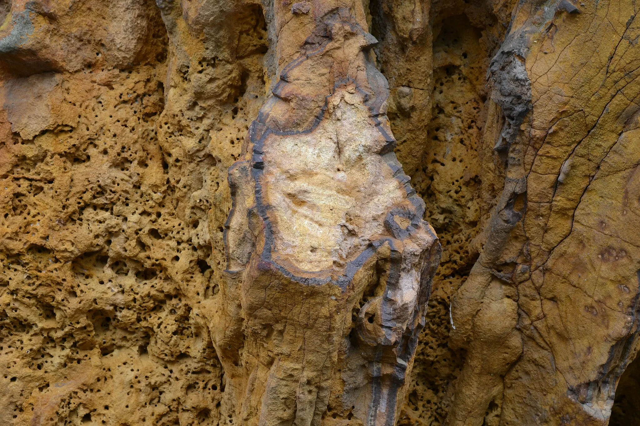 Photo showing: The so-called lightning tubes near Battenberg, Rhineland-Palatinate (Detail)