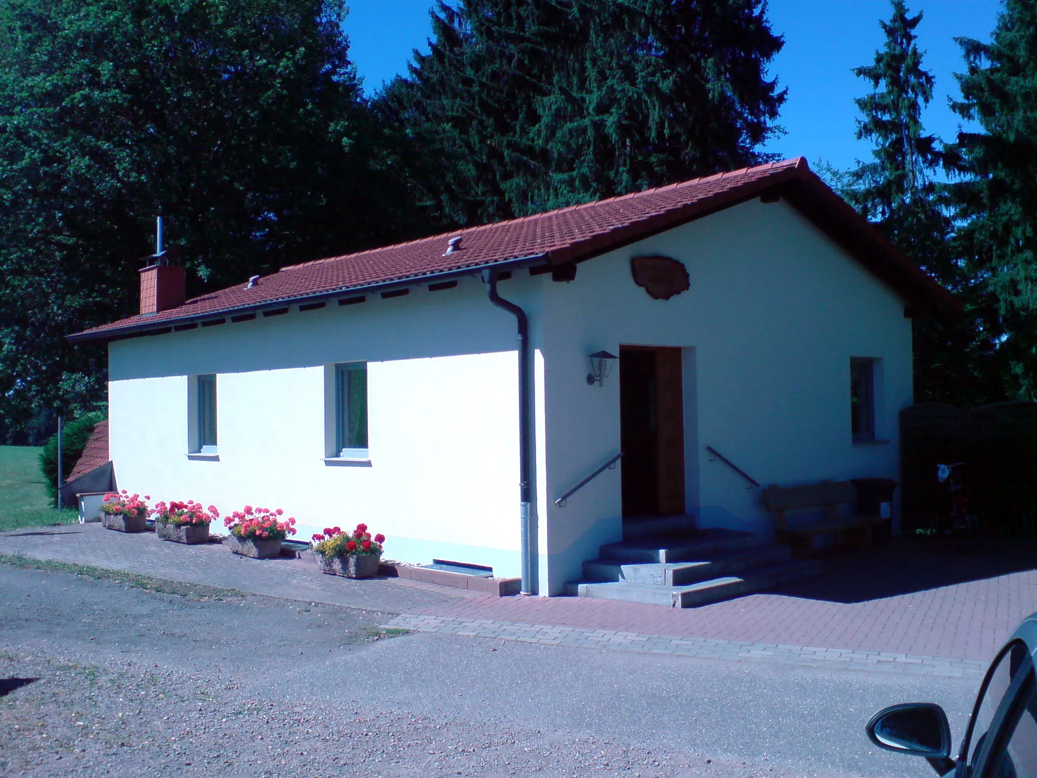 Photo showing: Die Zimmerkopfhütte in Heltersberg.