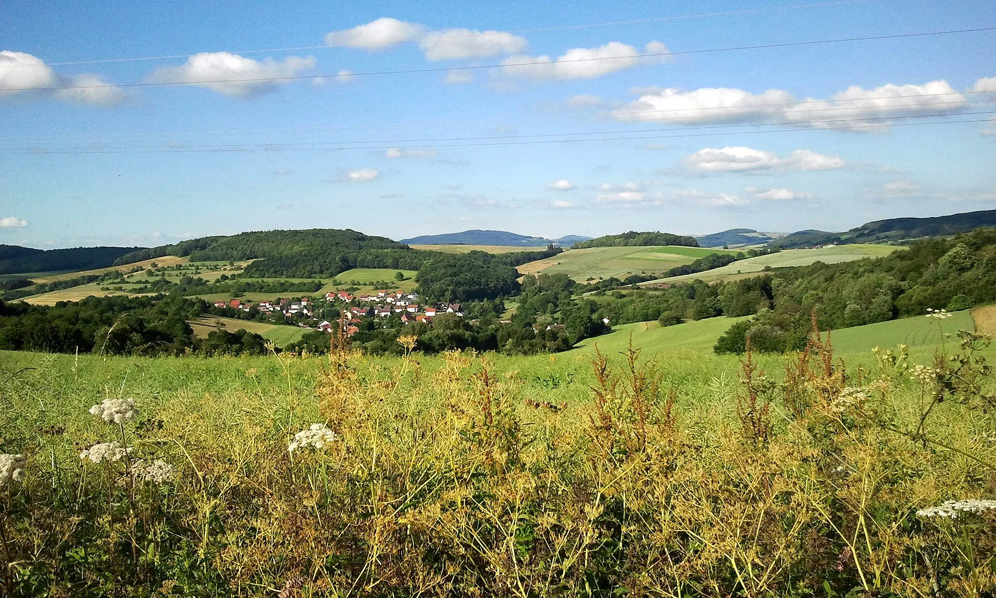 Photo showing: Blick auf Ohmbach vom Wartturm aus.