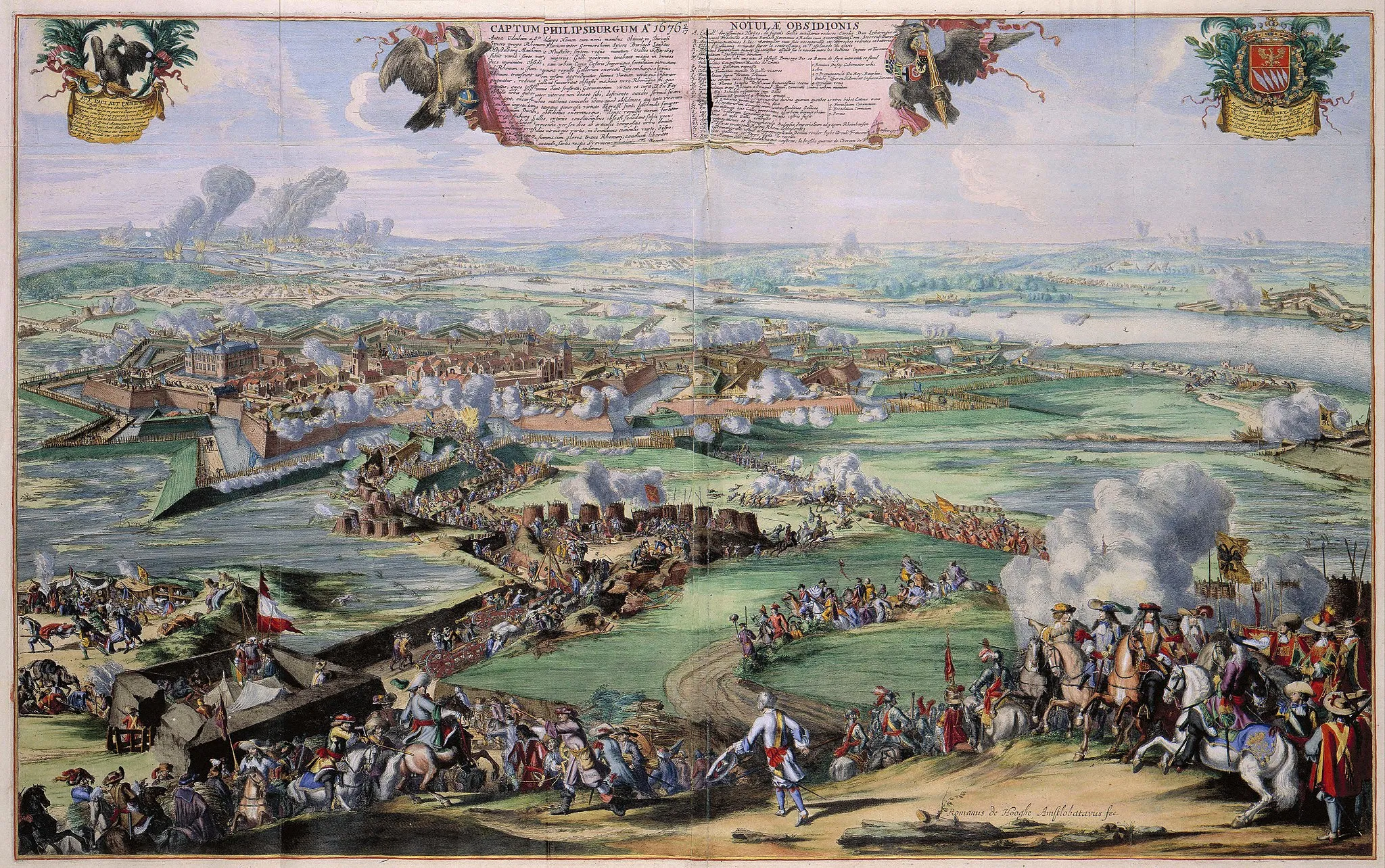 Photo showing: The Dutch Republic waged war with France and England between 1672 en 1678. Though the Republiek settled for peace with England in 1674, the war with France would last another four years. During this war the siege of the German castle Philipsburg took place. Philipsburg was conquered by the Imperial army under field marshall Charles of Lorraine on 17 September 1676.