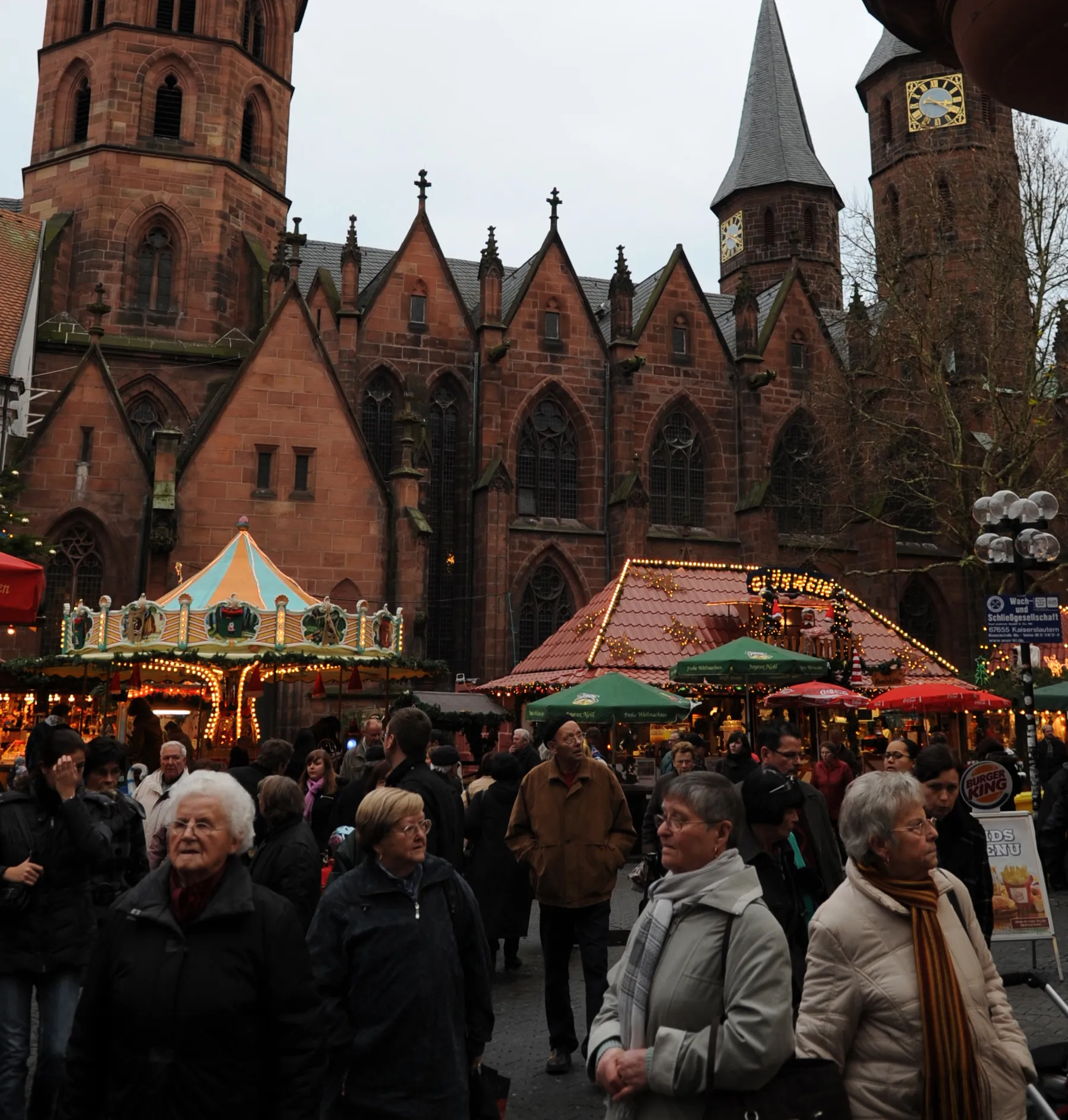 Photo showing: German civilians and Kaiserslautern Military Community Members come out to enjoy the annual 27th Pre-Christmas Crafts Market in Kaiserslautern, Germany, Dec. 3, 2009. This annual event hosted by the German-American Community Office brings communities together during the holidays and will be in place through Dec. 22, 2009. (U.S. Air Force photo by Airman 1st Class Caleb Pierce)