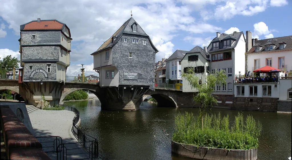 Photo showing: The Old Nahe Bridge in Bad Kreuznach, Rhineland-Palatinate, Germany