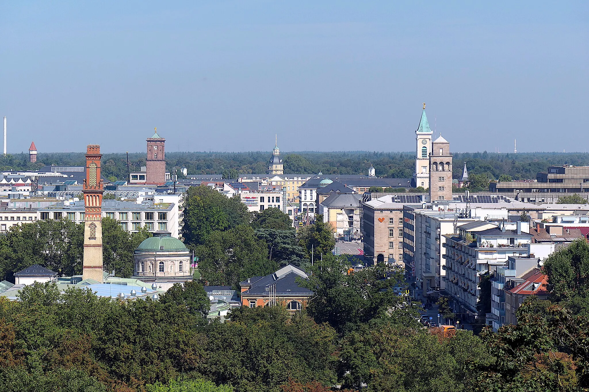 Photo showing: Karlsruhe City from Lauterberg hill in zoo
Lauterberg is a viewpoint in the zoo