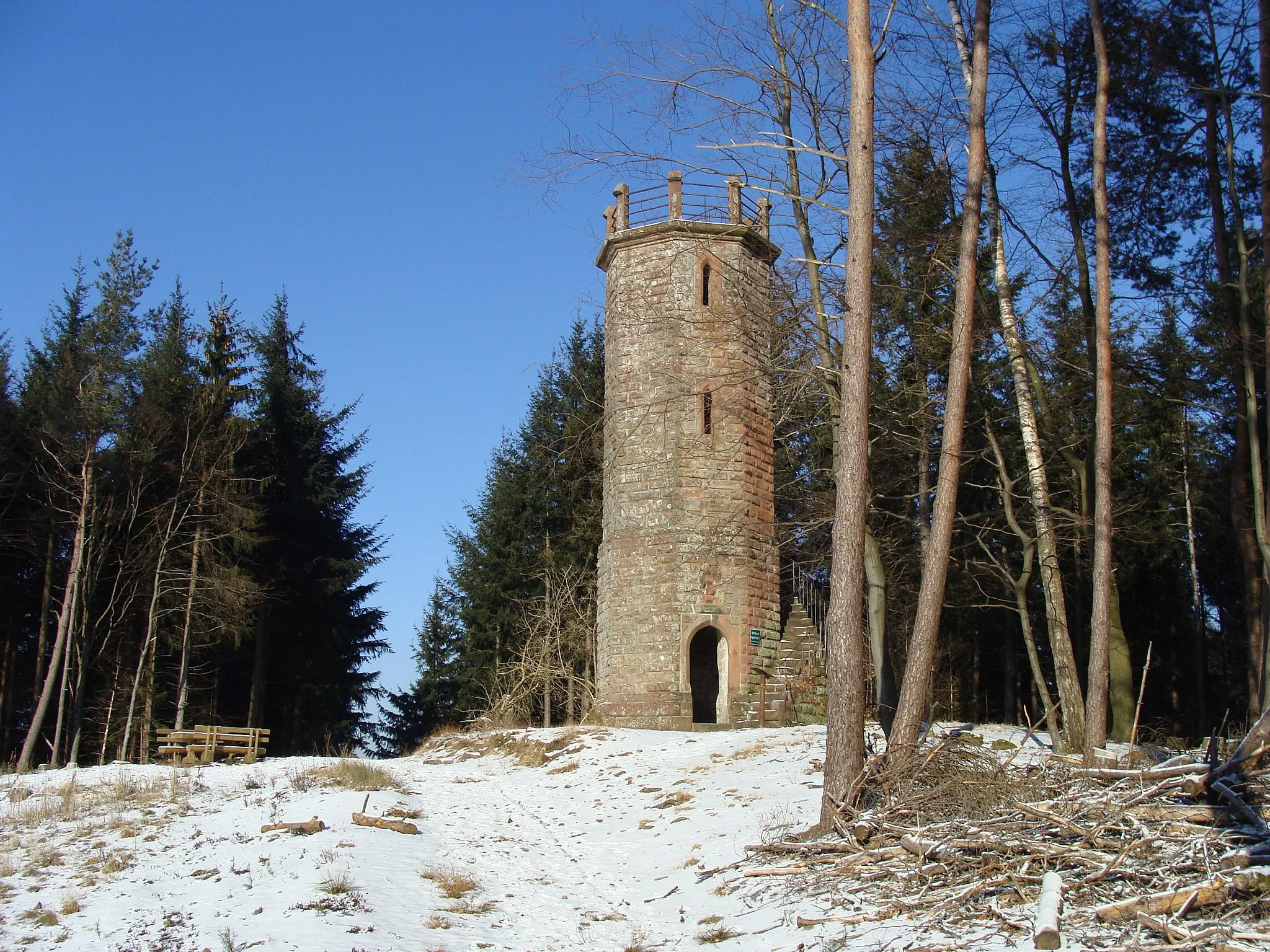 Photo showing: Steigerkopf mit Schänzelturm im Pfälzerwald