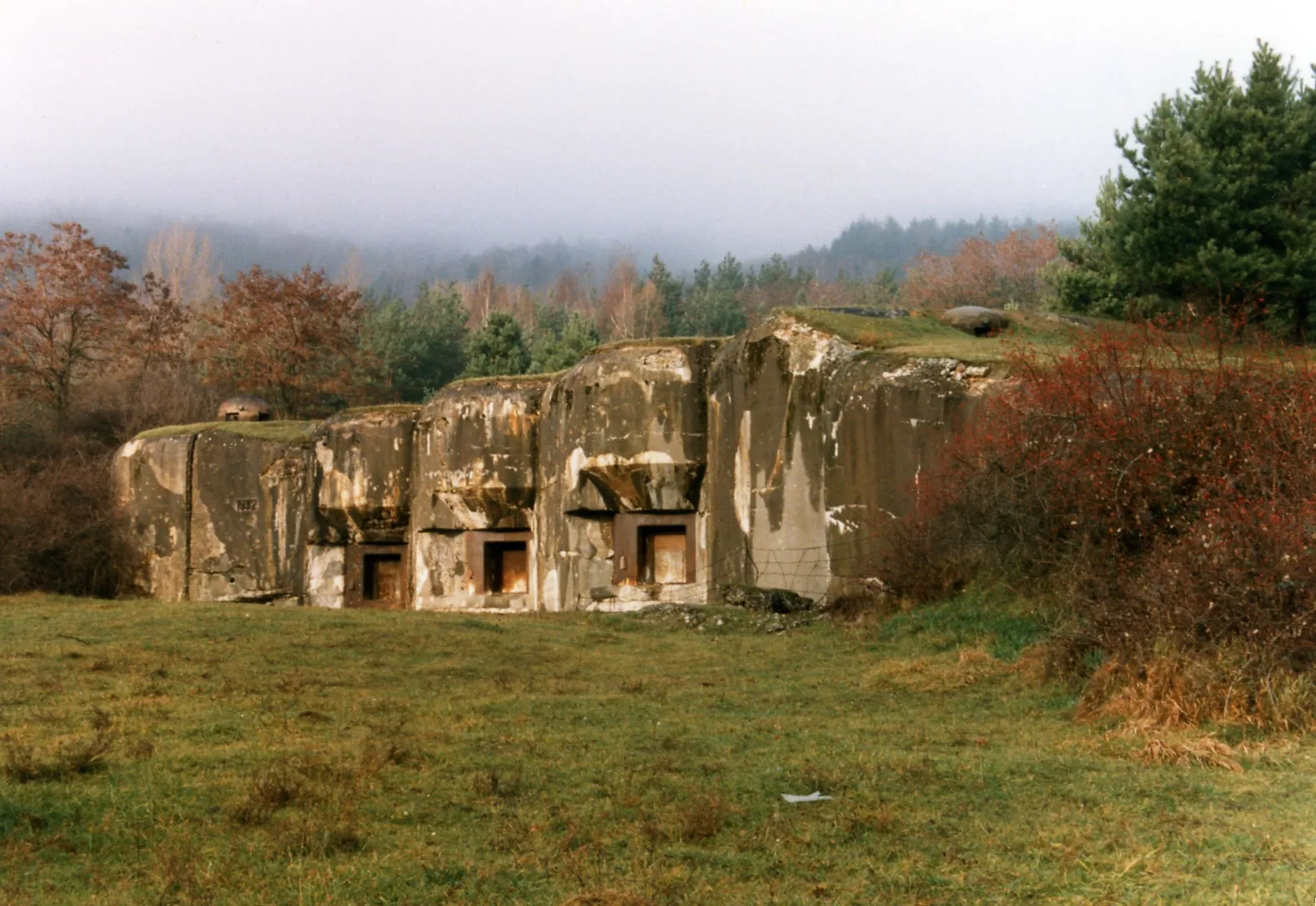 Photo showing: Maginot Line - Ouvrage Hochwald (Lower Rhine, France), Block 6. Artillery casemate block for 3 75mm model 29 guns