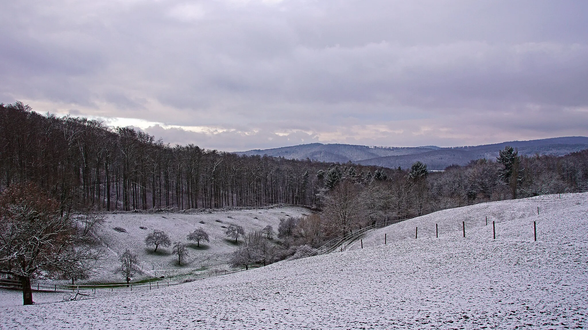 Photo showing: Geo-Naturpark Bergstraße-Odenwald Winter auf der Juhöhe