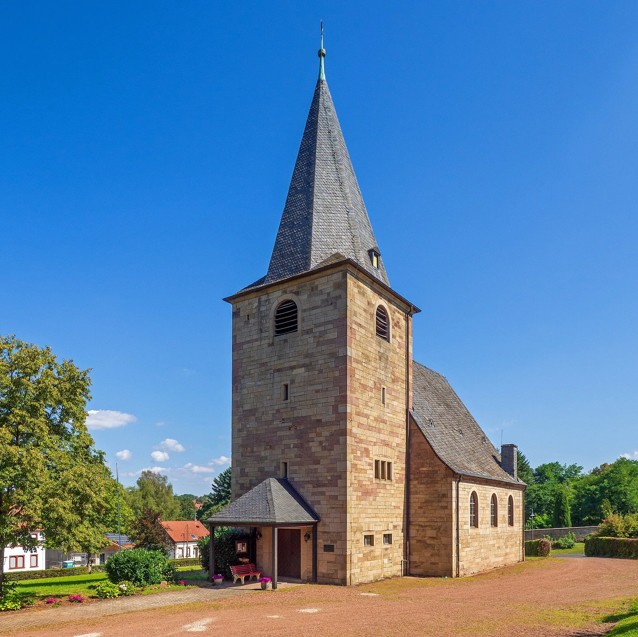 Photo showing: Protestantische Martinskirche Dietschweiler, Ansicht von Südwesten