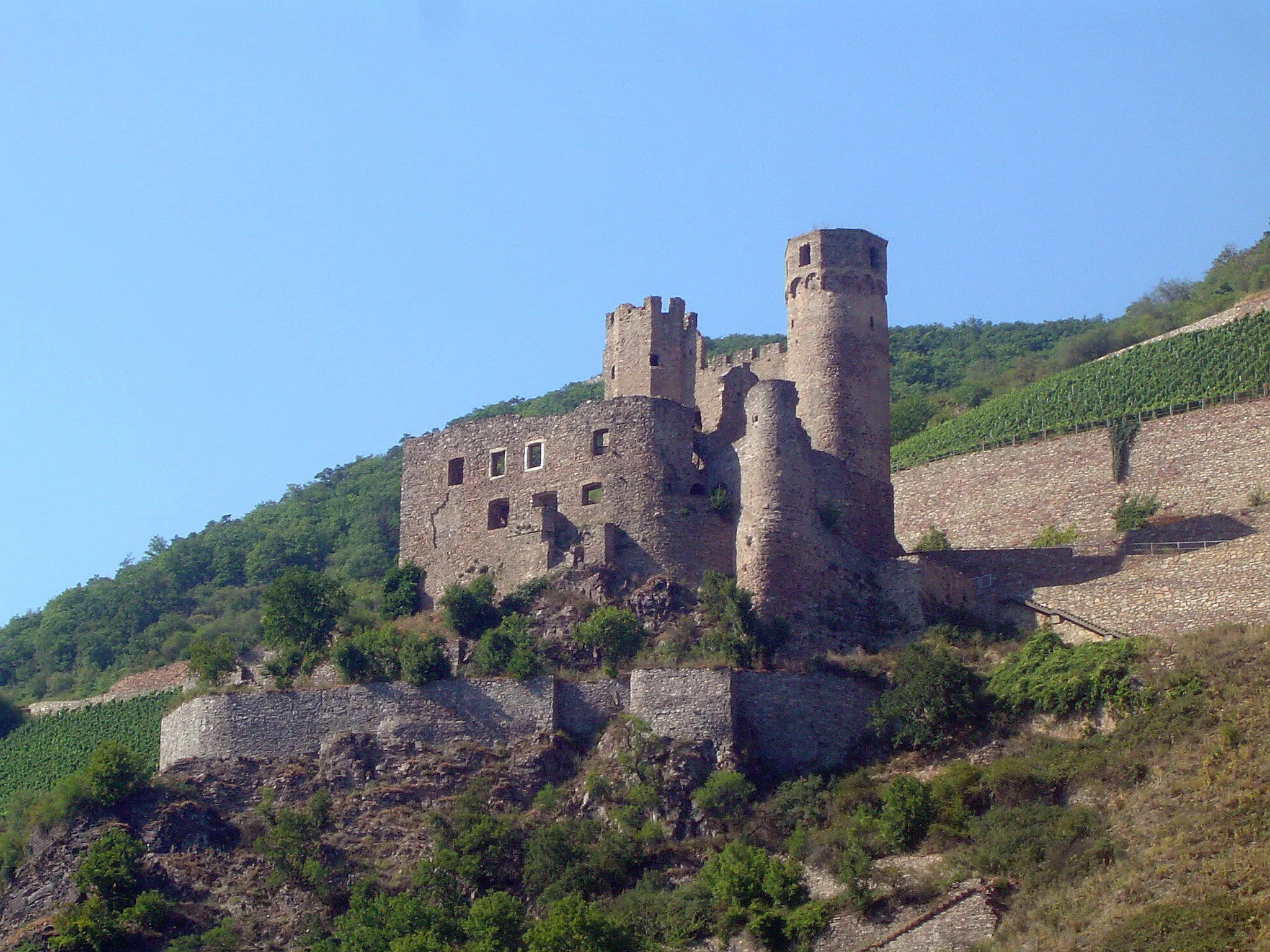 Photo showing: Die Burgruine Ehrenfels bei Rüdesheim (Rhein)