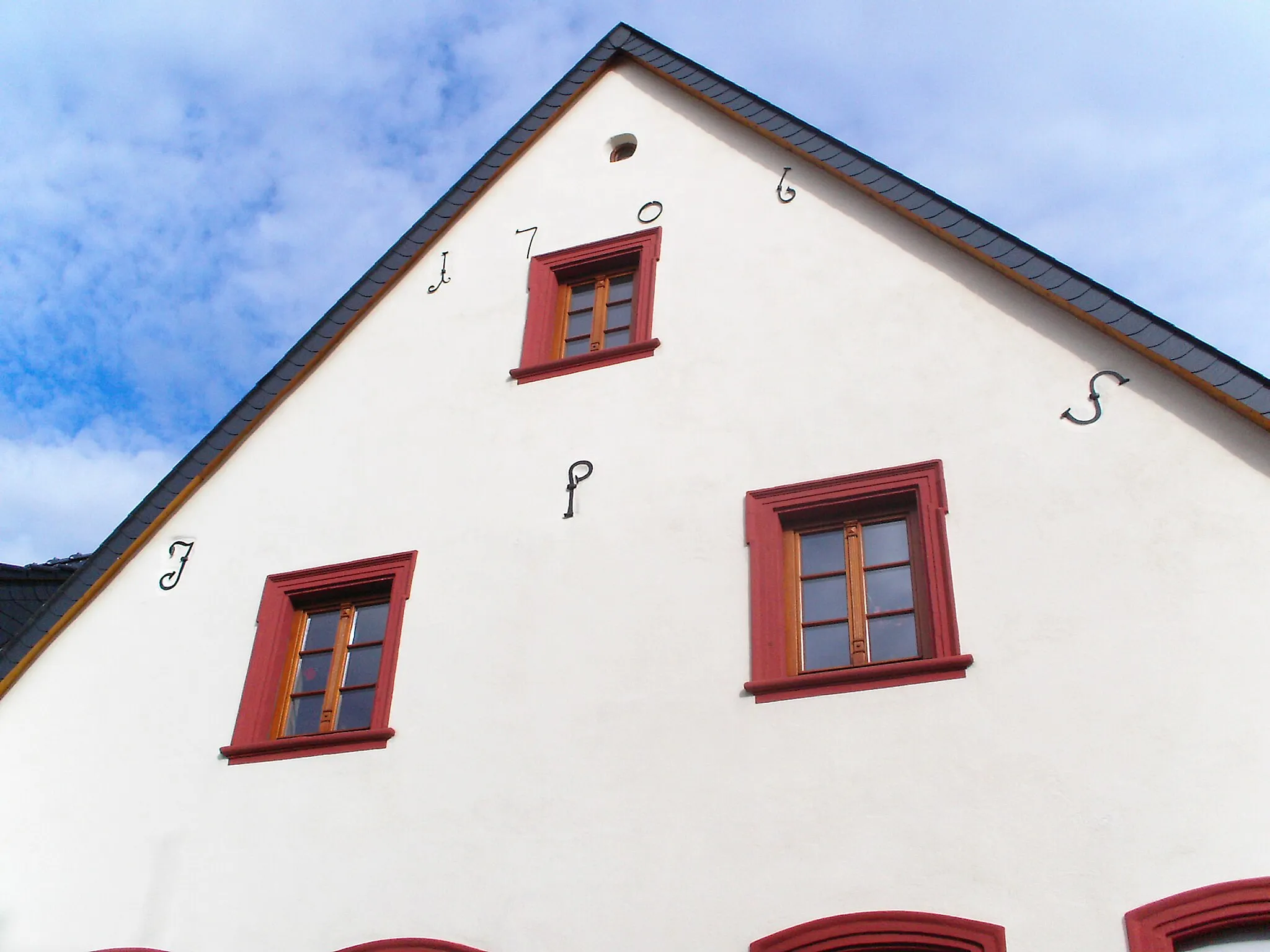 Photo showing: Grünstadt, Haus mit Initialen von Schultheiß Schwarz