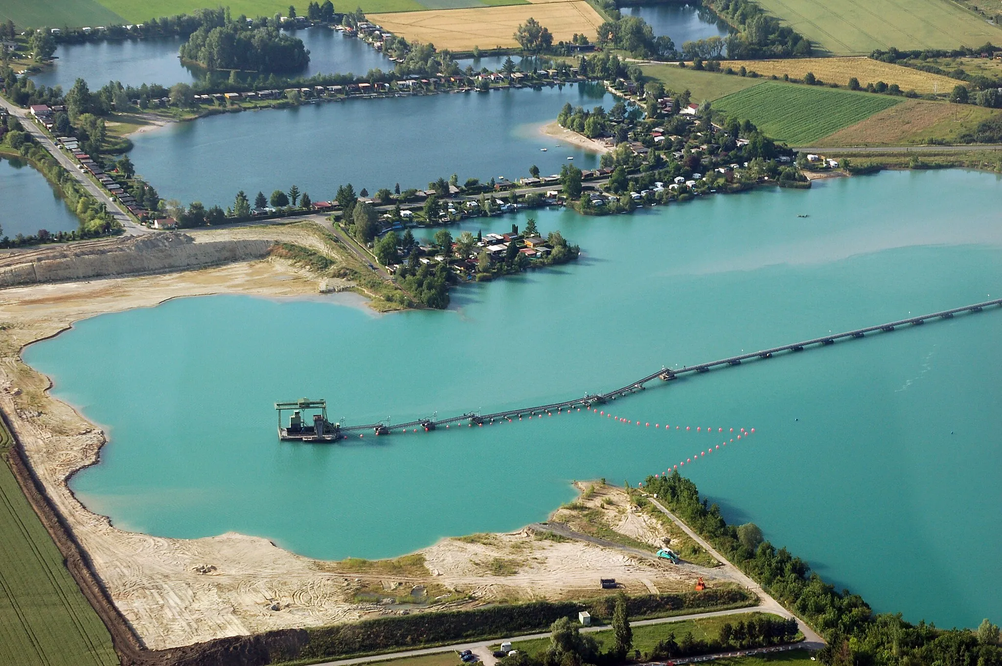 Photo showing: Aerial photograph of Geinsheim, Trebur, Hesse, Germany