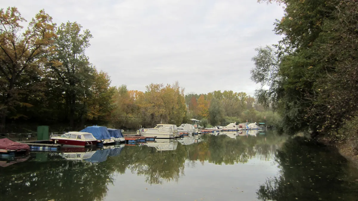 Photo showing: Yachthafen am Rhein bei Leimersheim