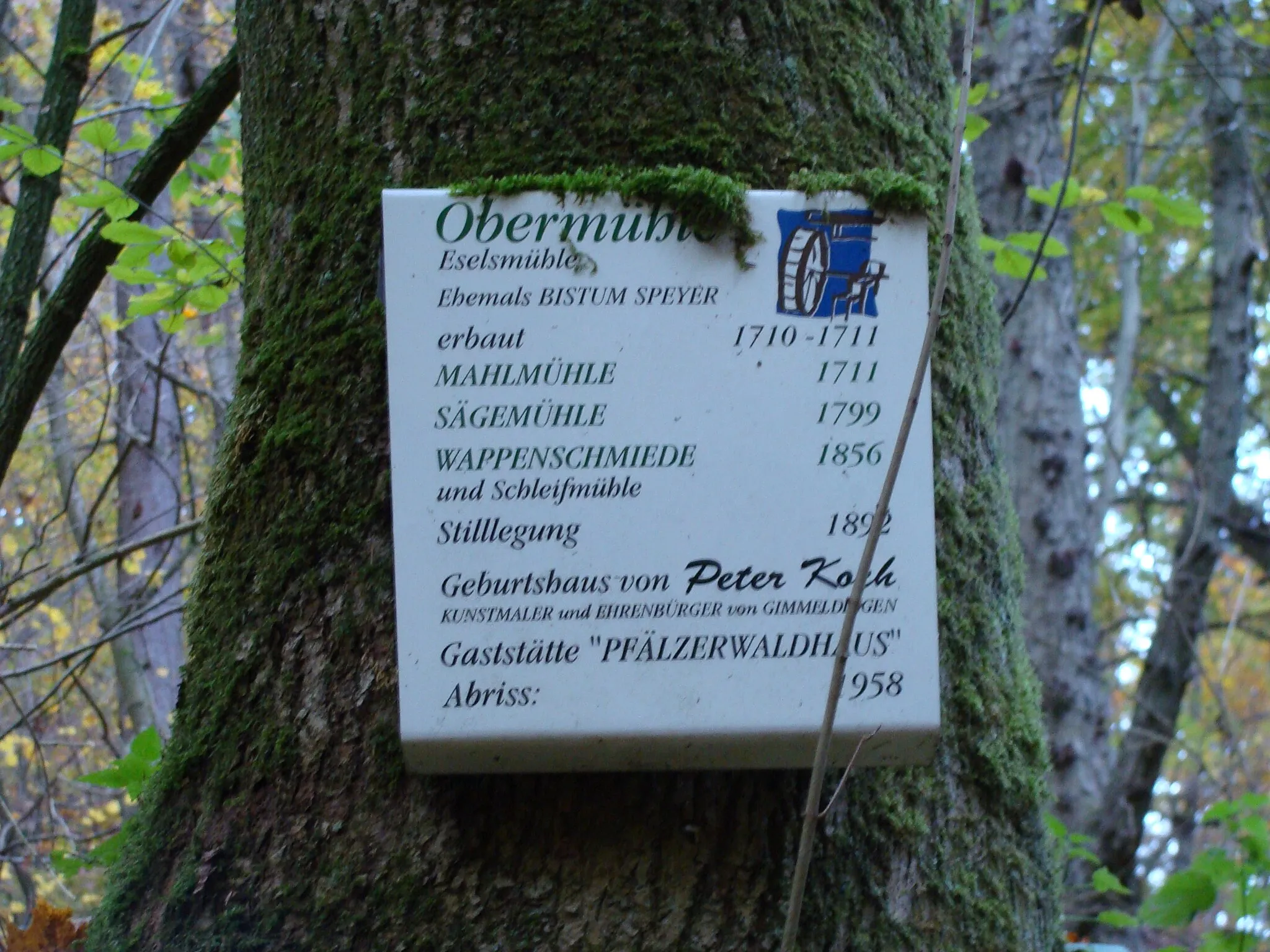 Photo showing: Obere Mühle (Deidesheim) Hinweistafel