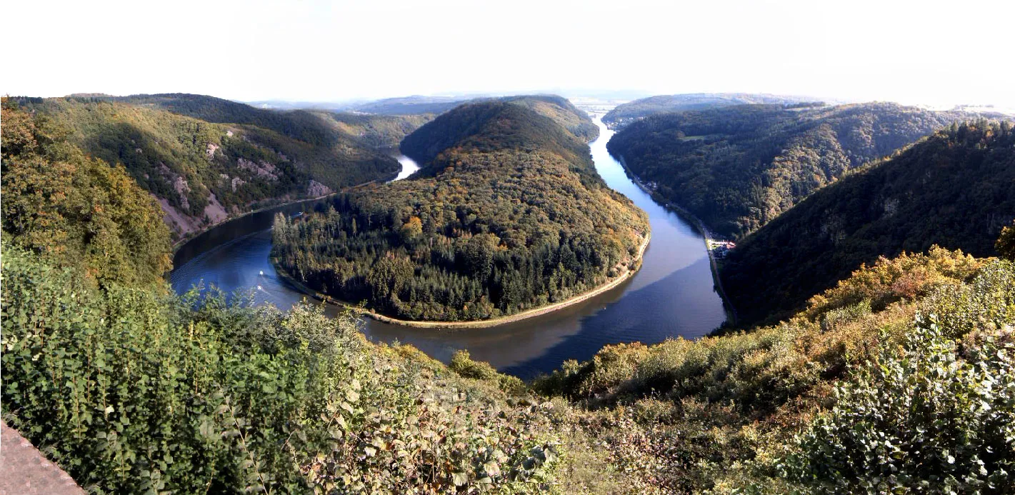 Photo showing: Saarschleife bei Mettlach (river Saar at Mettlach, Germany)