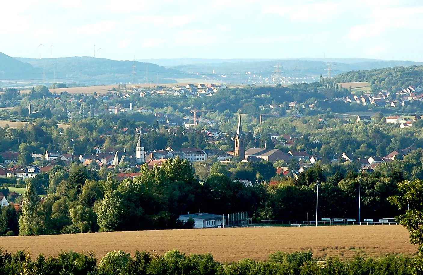 Photo showing: Blick vom Hixberg über Heusweiler in nördliche Richtung