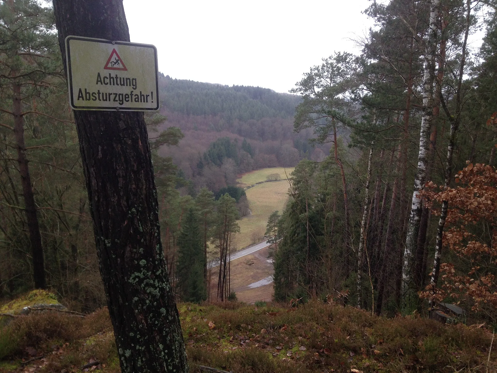 Photo showing: Aussichtspunkt der Heidelsburg mit Hinweistafel