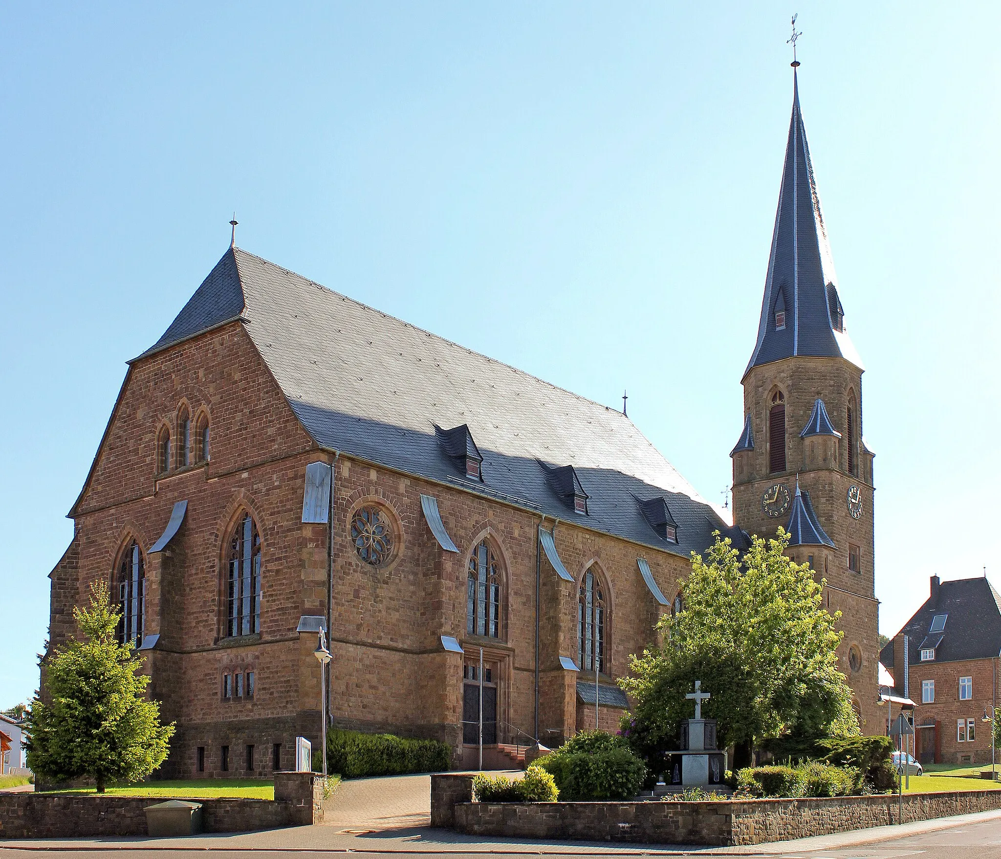 Photo showing: Die katholische Pfarrkirche Herz Jesu in Gresaubach, einem Stadtteil von Lebach, Landkreis Saarlouis, Saarland