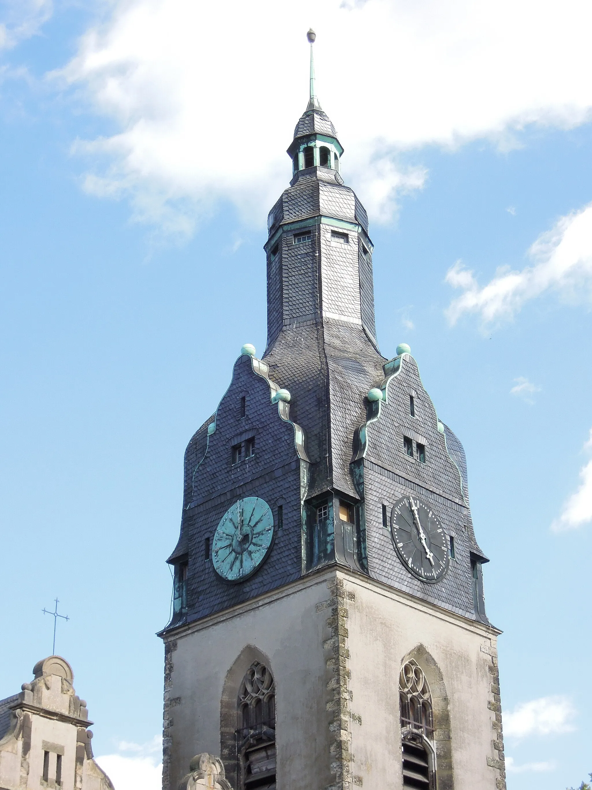 Photo showing: Christuskirche Wittenberg -Turmspitze im Detail- im Juli 2022