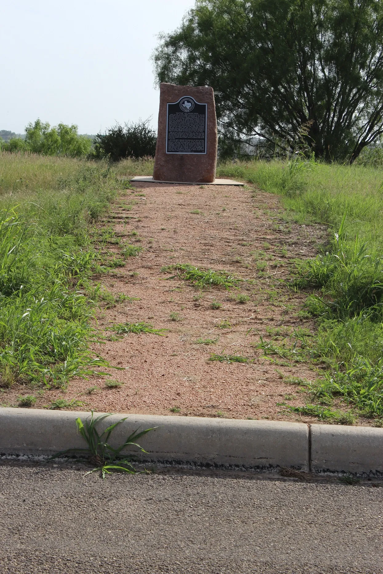 Photo showing: Adams Hill, "Battle" of. Near this site, an early armed confrontation of the Civil War ended without bloodshed. On February 16, 1861 in San Antonio, General David E. Twiggs, commander of the U.S. Army Department of Texas, surrendered all federal military property in the state to forces under command of Ben McCulloch. Possession of the San Antonio Arsenal and 20 other installations statewide transferred to Texas forces, who permitted U.S. soldiers to march to the coast and leave Texas as soon as ships could be procured. After the outbreak of hostilities in the South in April, federal troops still in Texas were declared prisoners of war. There was, however, one unit still armed and not in Confederate custody. Marching southeast from Forts Bliss, Davis and Quitman in far west Texas were six companies of the 8th U.S. Infantry, a total of 347 men under the command of Lt. Col. I.V.D. Reeve. Here near San Lucas Spring, Col. Earl Van Dorn, Confederate commander of Texas, stationed 1300 men and six field pieces to meet Reeve. Federal troops took up a defensive position on Adams Hill, a half mile in front. After a six-week march from El Paso, Reeve's numbers were down to 270 men. On May9, Van Dorn sent a demand for surrender, but Reeve refused. Reeve rejected a second flag of truce with the same mandate. Van Dorn succeeded with his third request -- that Federal officers come over, see the Confederate strength and surrender peaceably. The move brought an end to the encounter without the firing of a shot. Reeve's men were made prisoners of war, interned and later exchanged. In February 1863, the last of the 8th U.S. Infantry left Texas in exchange for Confederate prisoners at Baton Rouge after more than 21 months of imprisonment. (2007) #14775