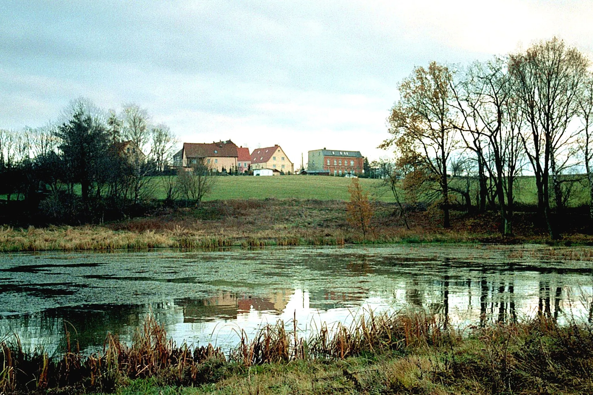 Photo showing: Weickelsdorf (Osterfeld), view from the pond to the eastern part of the village