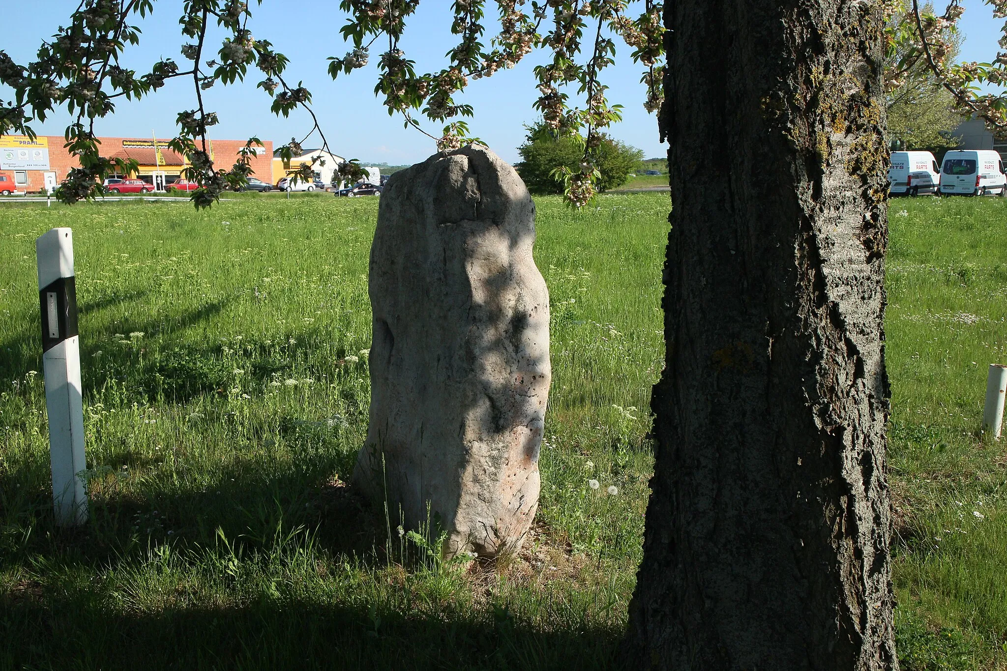 Photo showing: Der Menhir von Wethau im Gewerbegebiet am Hohen Stein