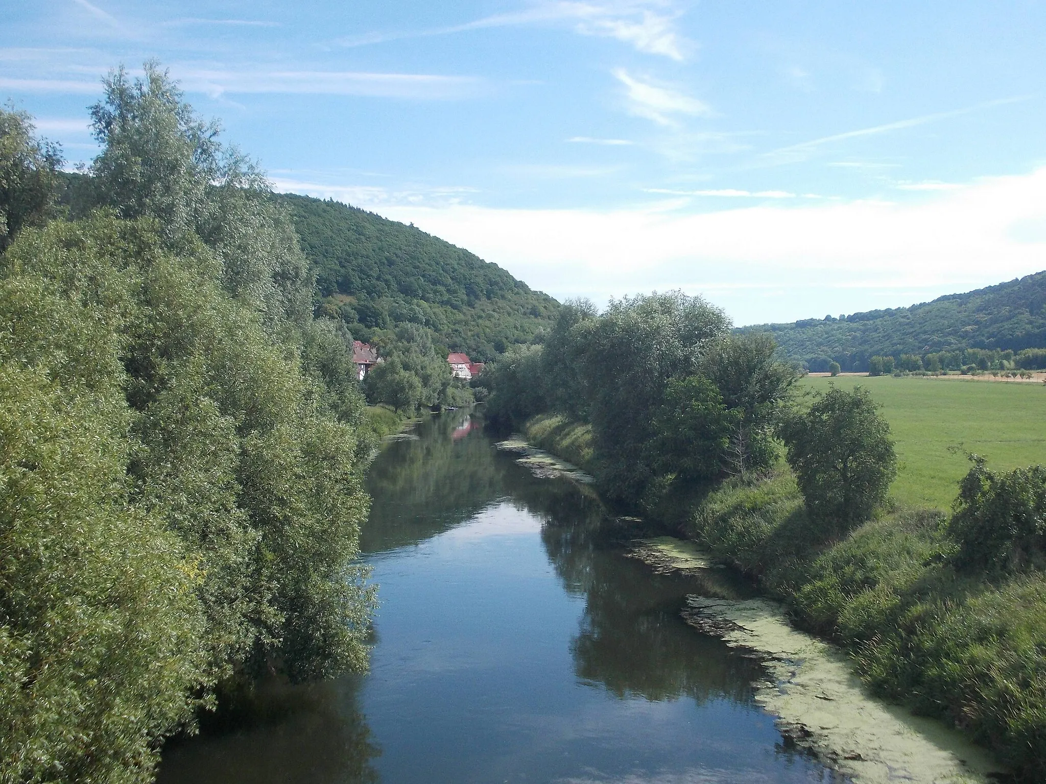 Photo showing: Unstrut river in Wangen (Nebra, district: Burgenlandkreis, Saxony-Anhalt)