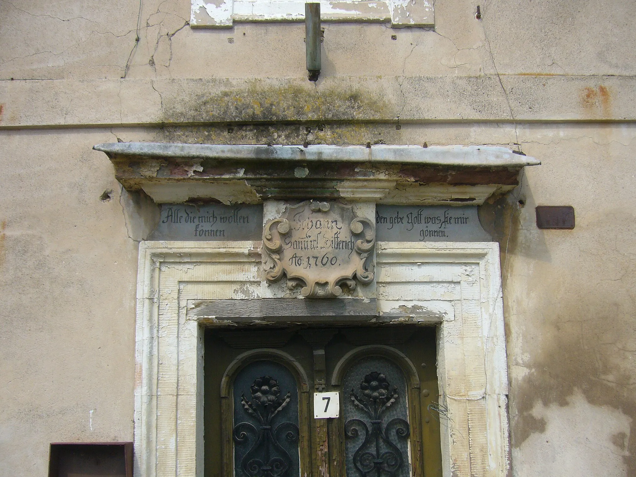 Photo showing: Inscription on a house in Ritteburg, Thuringia, Germany