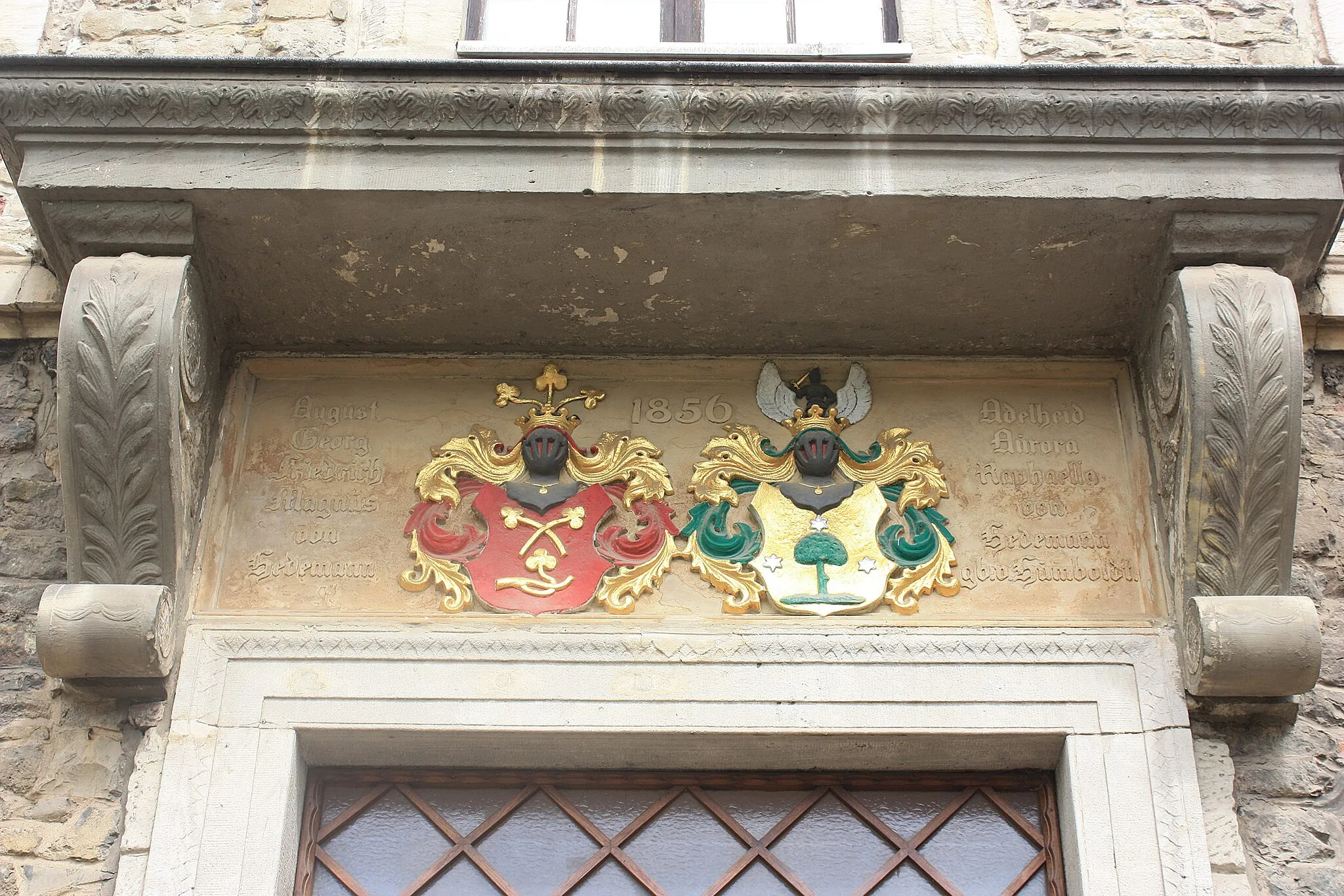 Photo showing: Burgörner (Hettstedt), the Humboldt palace, coat of arms