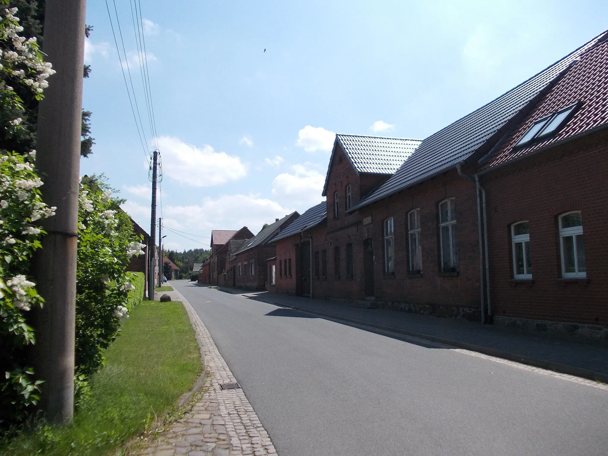 Photo showing: Street in Uthausen (Kemberg, Wittenberg district, Saxony-Anhalt)