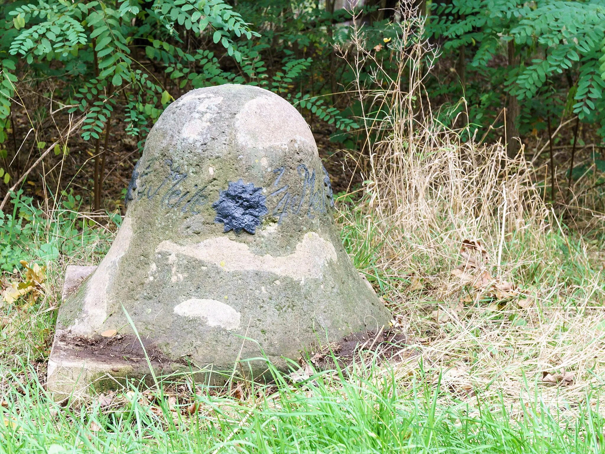 Photo showing: Preußischer Viertelmeilenstein (0107) an der B 1 nordöstlich von Reesen. Inschrift: 1/4 Meile