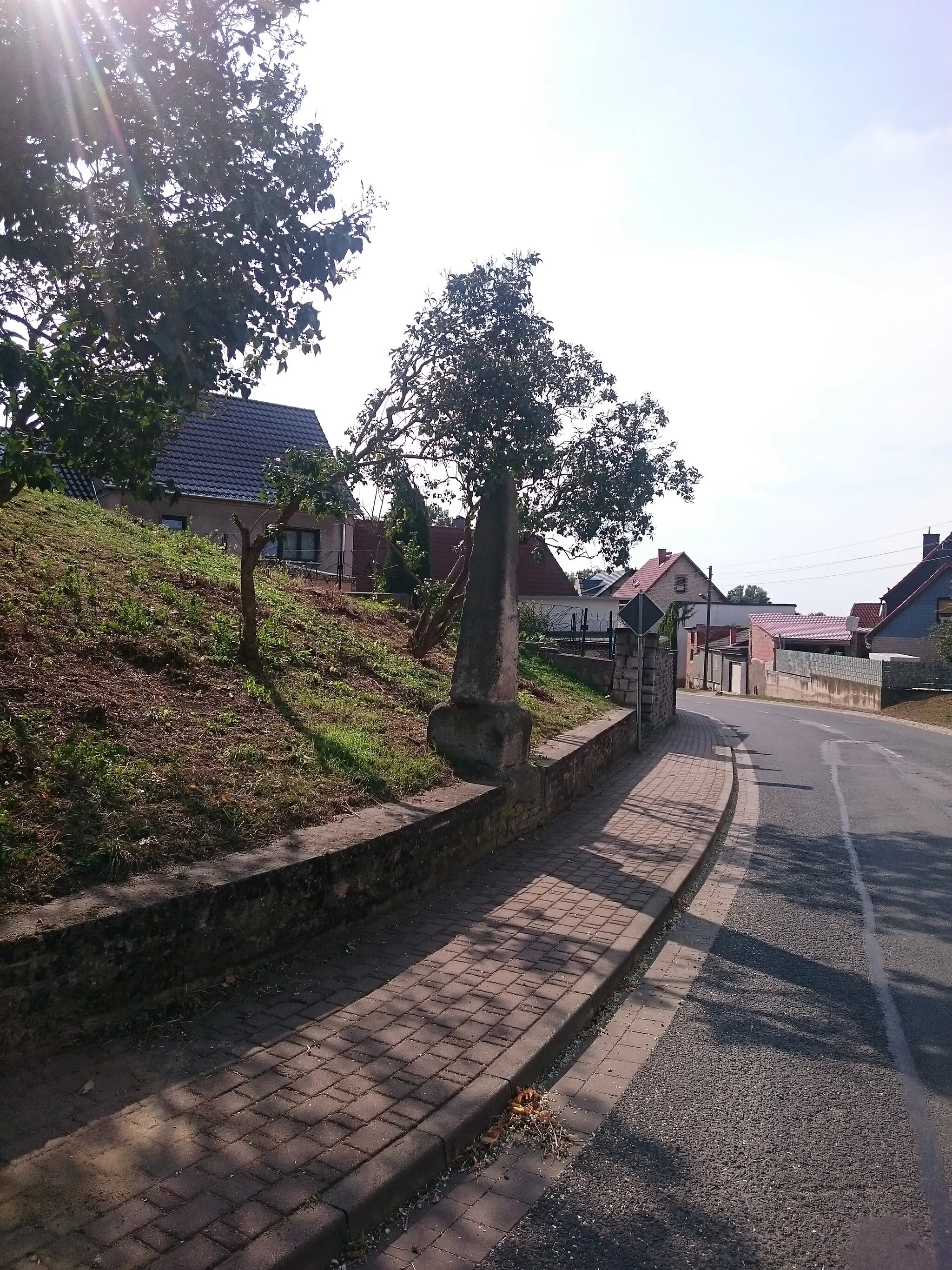 Photo showing: Preußischer Ganzmeilenstein in Hadmersleben