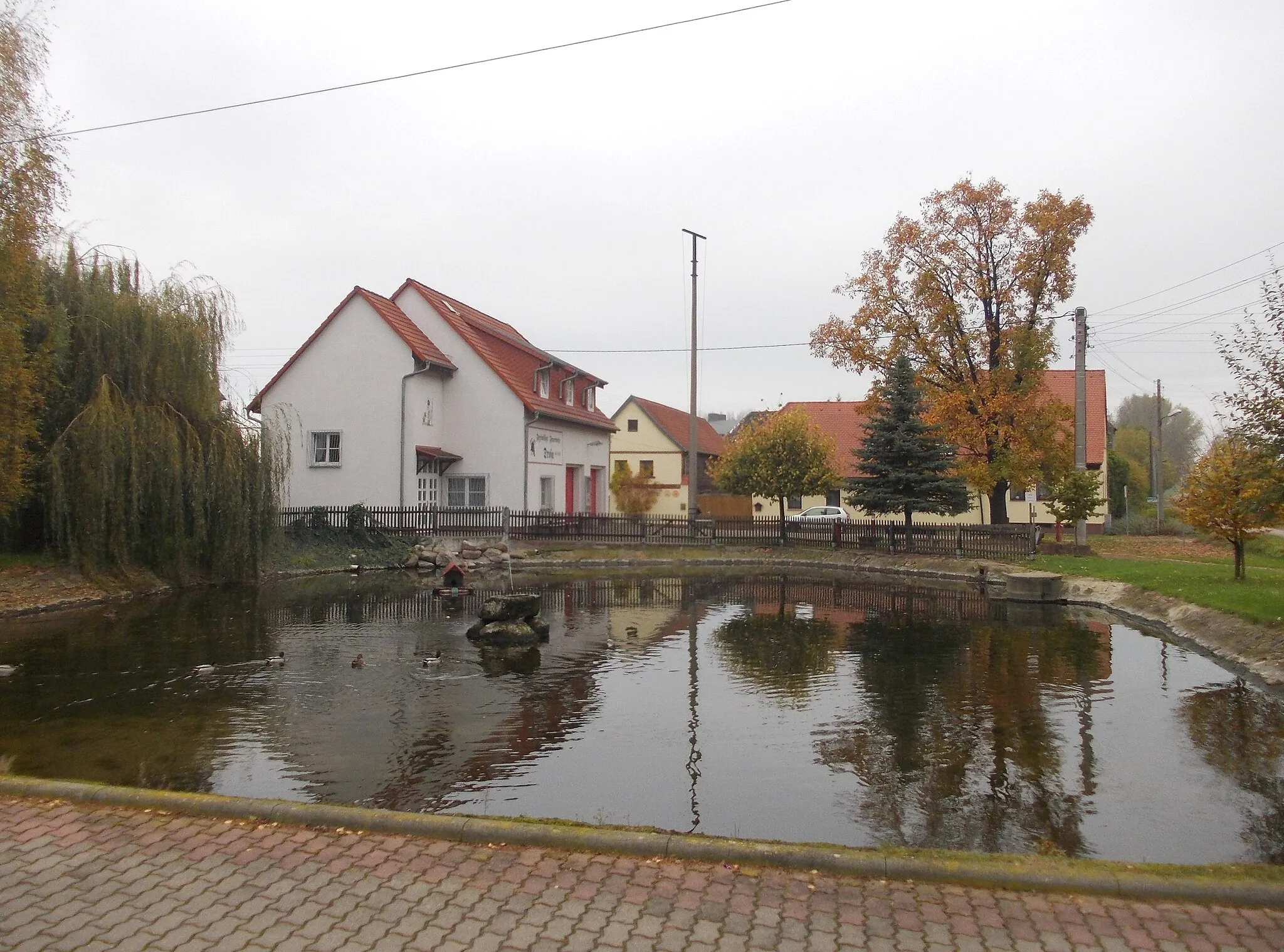 Photo showing: Pond in Drosa (Osternienburger Land, Anhalt-Bitterfeld district, Saxony-Anhalt)