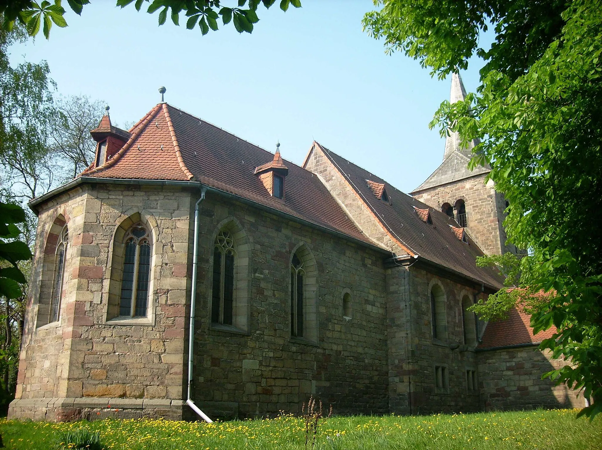 Photo showing: Church of the village of Kirchscheidungen (Laucha an der Unstrut, district of Burgenlandkreis, Saxony-Anhalt)