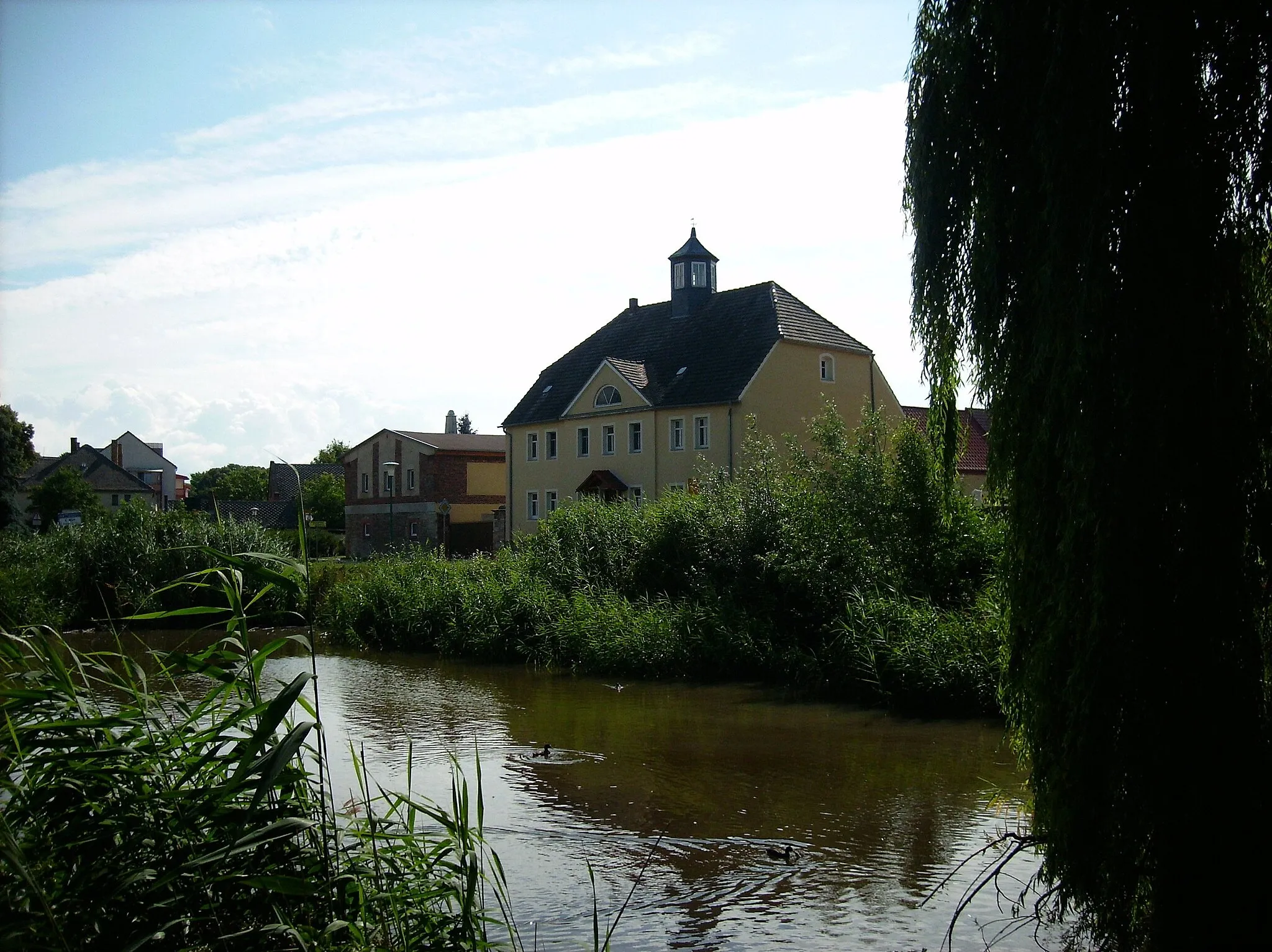 Photo showing: Pond in Schafstädt (Bad Lauchstädt, district of Saalekreis, Saxony-Anhalt)