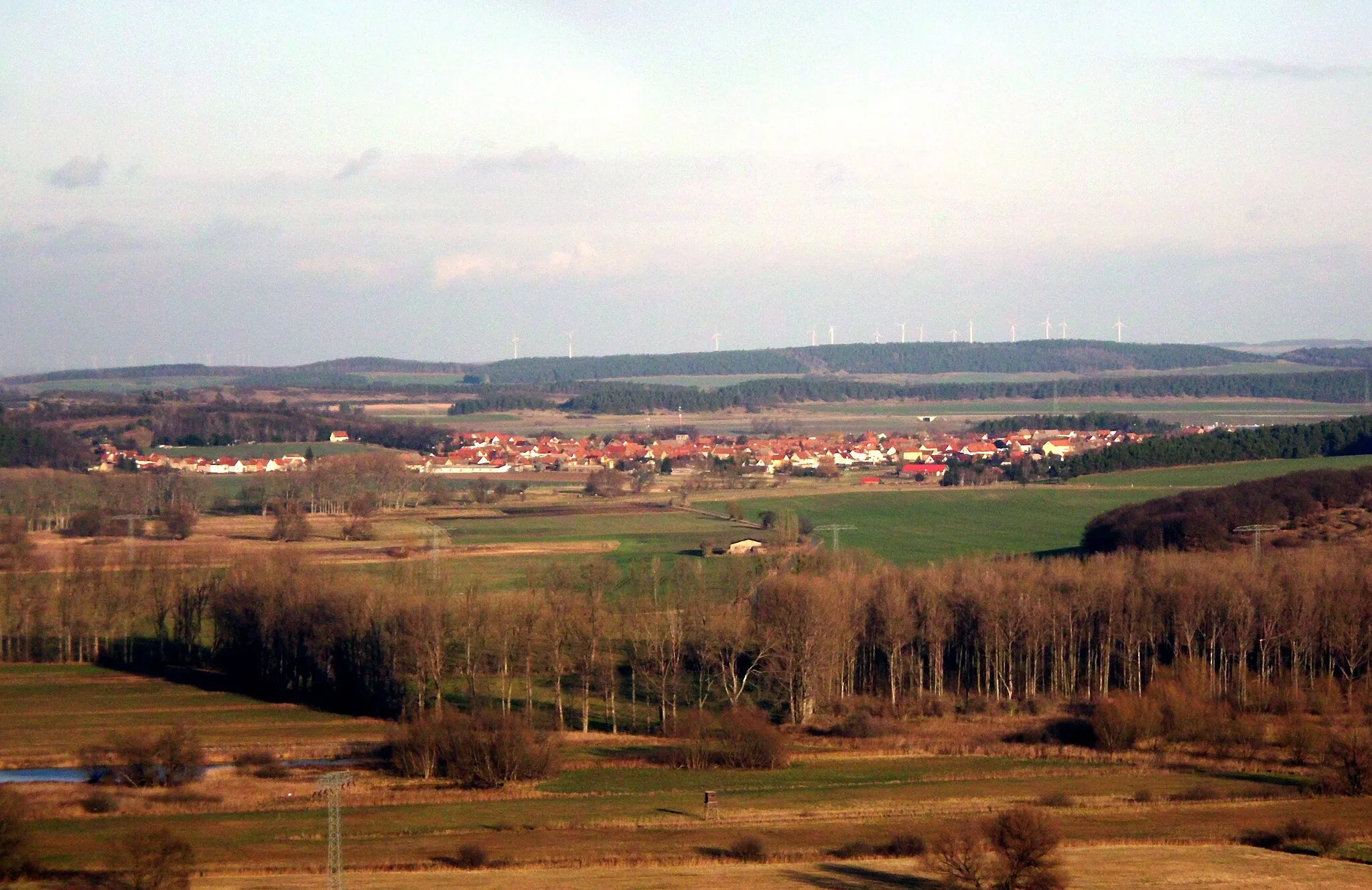 Photo showing: Blick auf Westerhausen vom Hamburger Wappen an der der Teufelsmauer, Stadt Thale