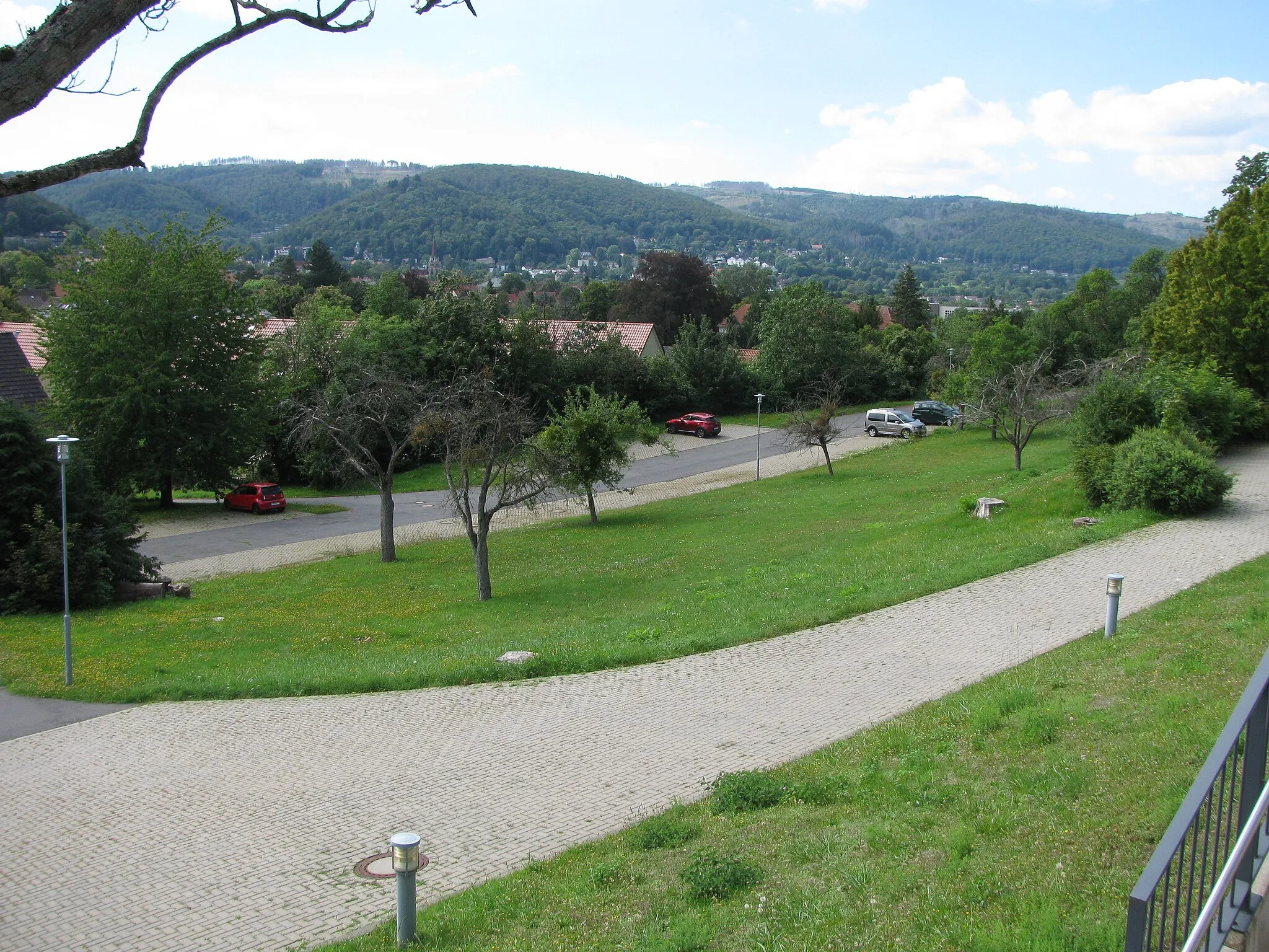 Photo showing: zwischen den beiden befestigten Wegen befindet sich das Gebiet des ehemaligen Parks des Krankenhauses