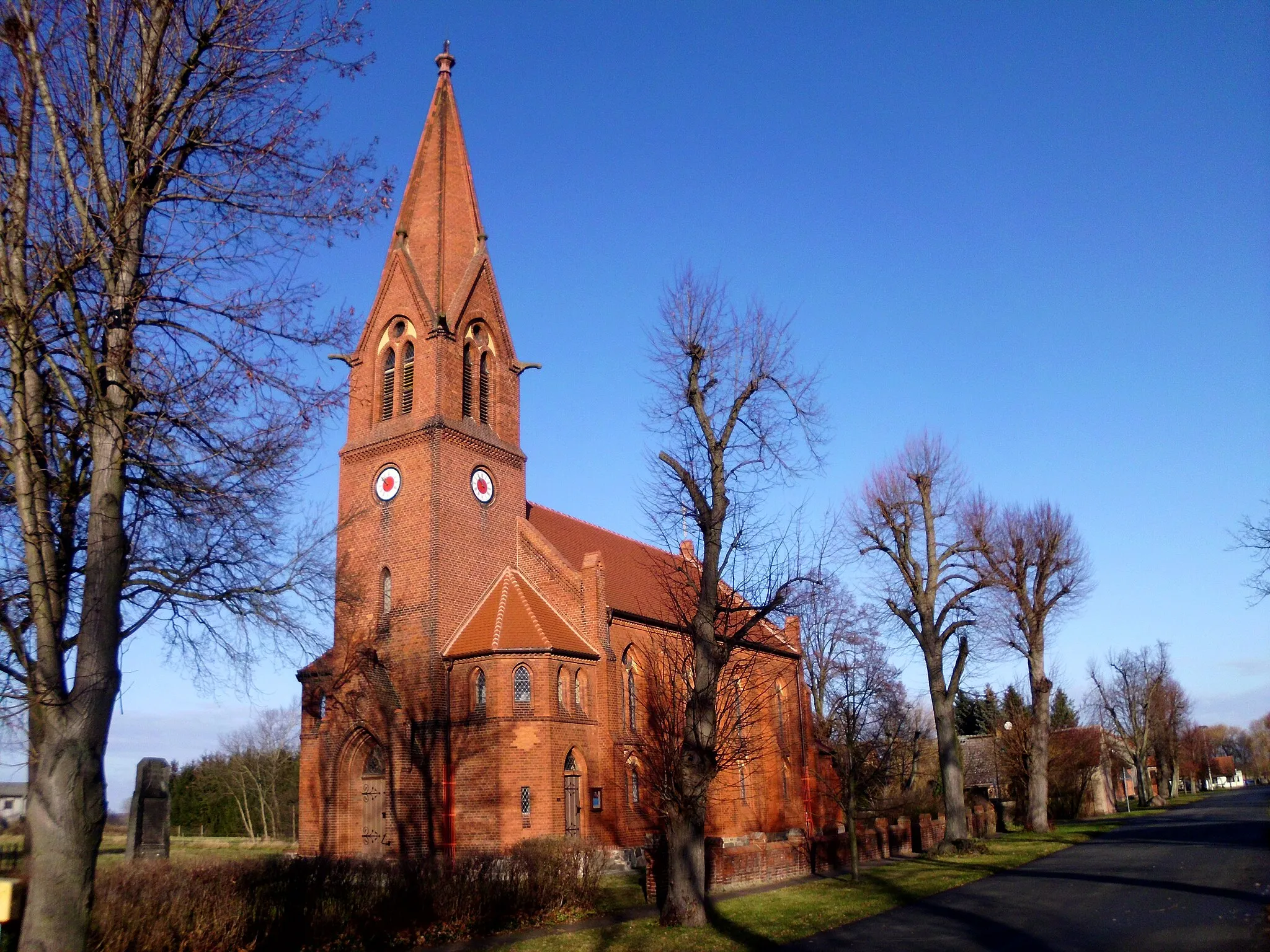 Photo showing: Church in Bückwitz, Wusterhausen municipality, Ostprignitz-Ruppin district, Brandenburg state, Germany