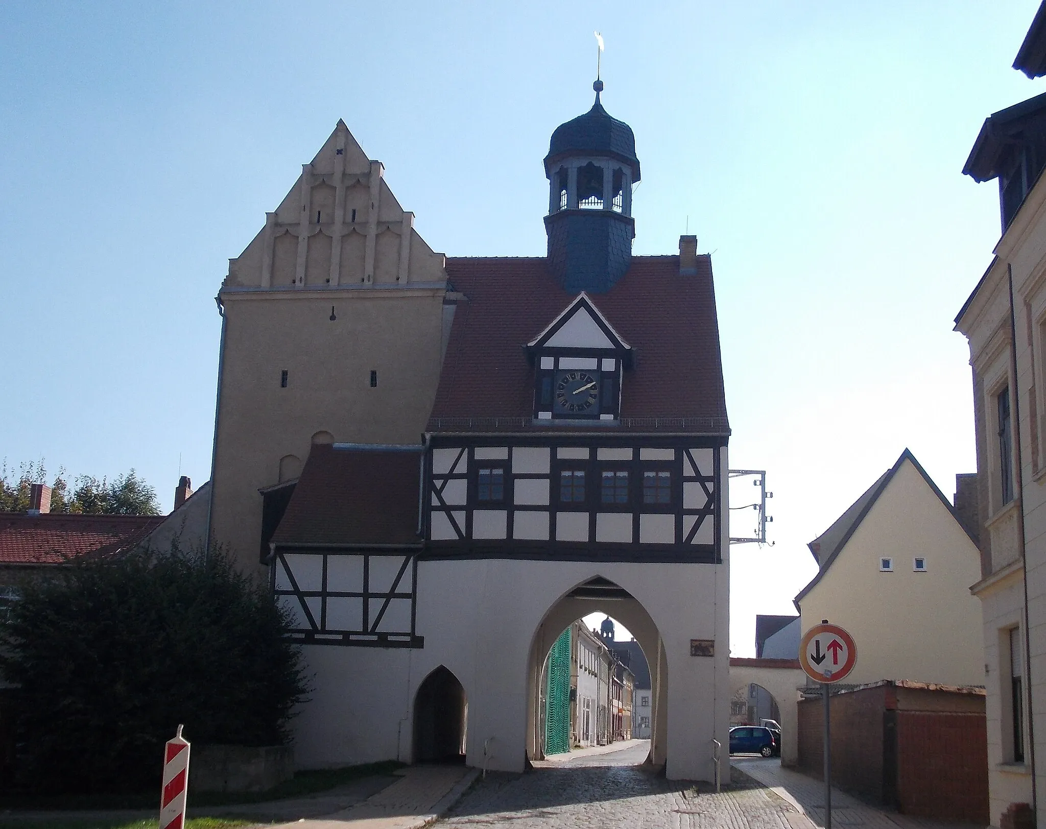 Photo showing: Au-Tor, a former city gate in Bad Schmiedeberg (Wittenberg district, Saxony-Anhalt)
