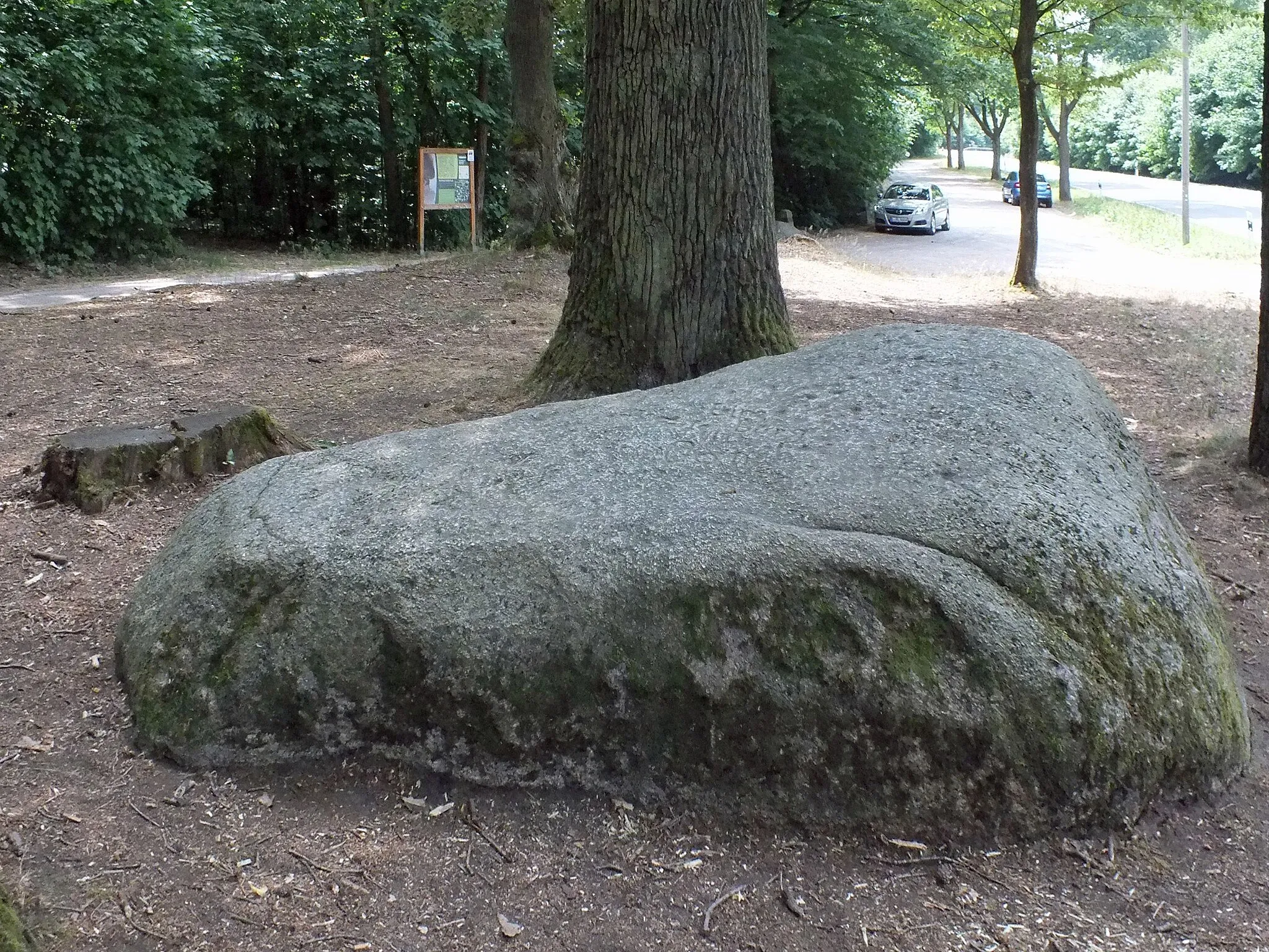 Photo showing: Der Lutherstein an der Bundesstraße 2 in der Dübener Heide